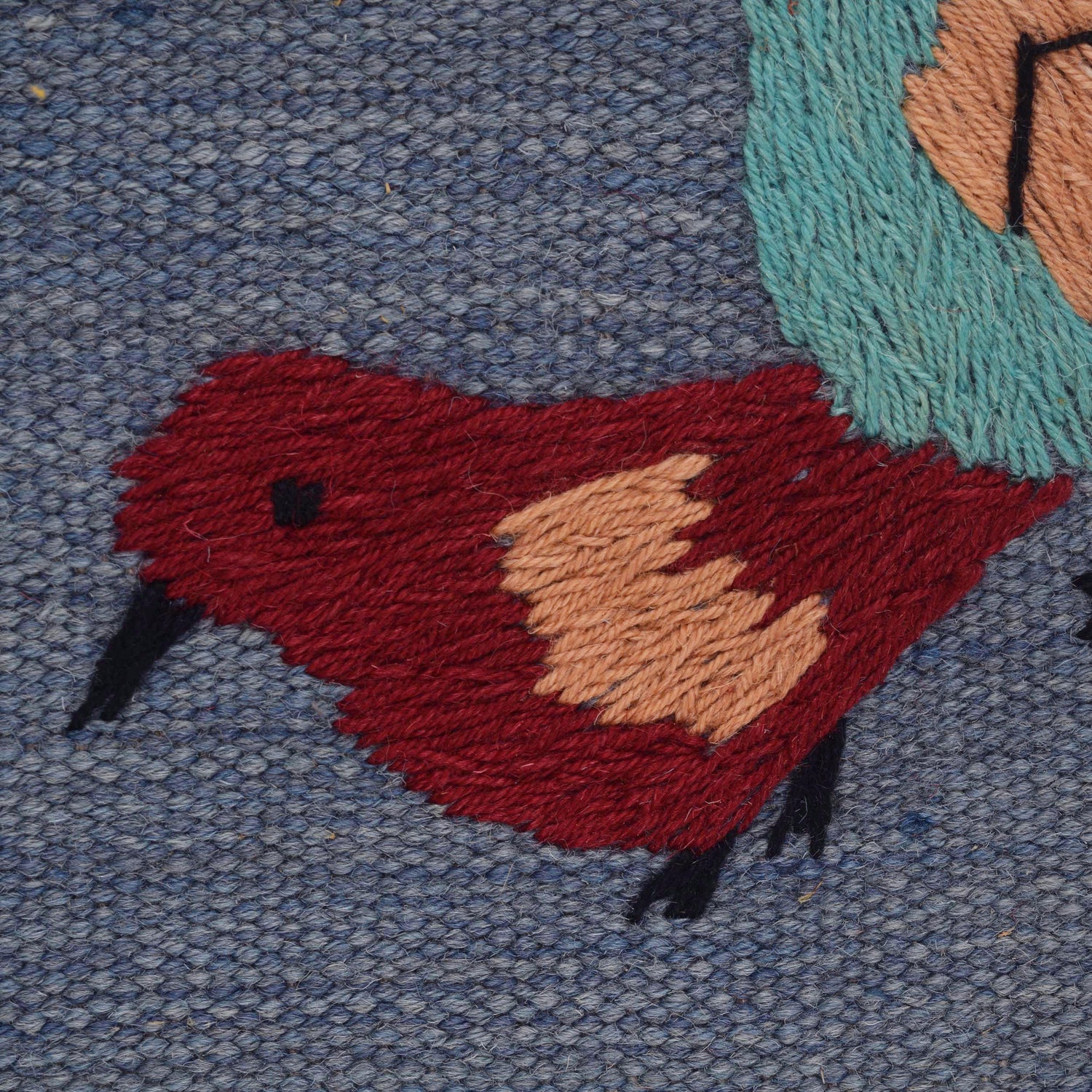 Design Embroidery Kilim 4' 11" x 6' 10" ft / 150 x 209 cm - No. B34459