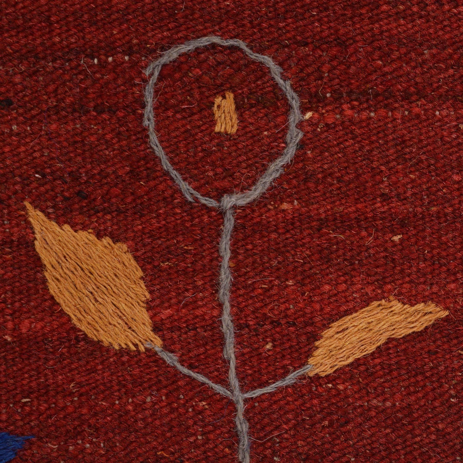 Hand Knotted Embroidery Kelim 5' 6" x 7' 9" ft / 168 x 237 cm - No. B34460