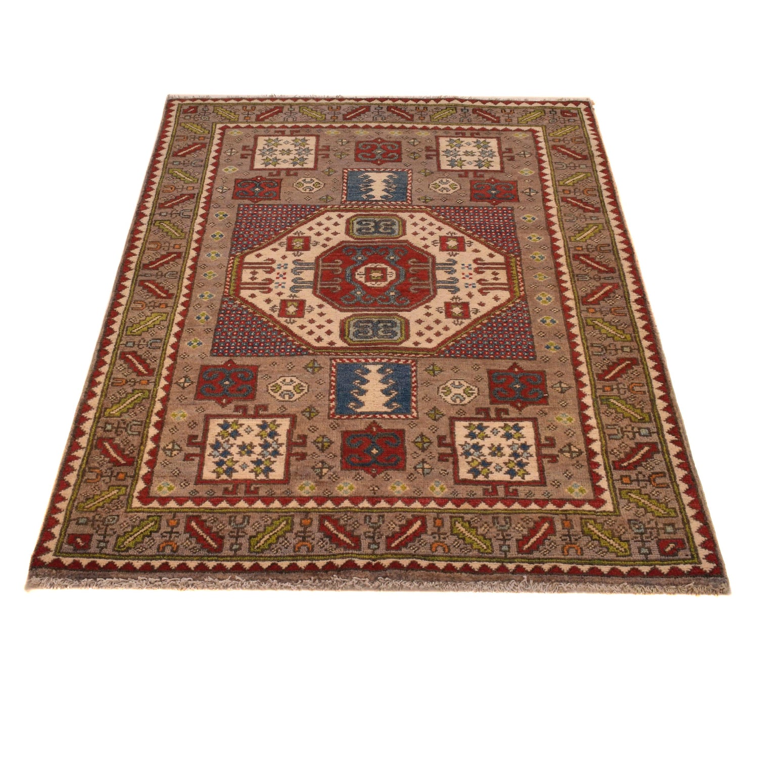 Oriental Mamluk Area Rug 3' 3" x 4' 10" ft / 100 x 147 cm - No. B34606