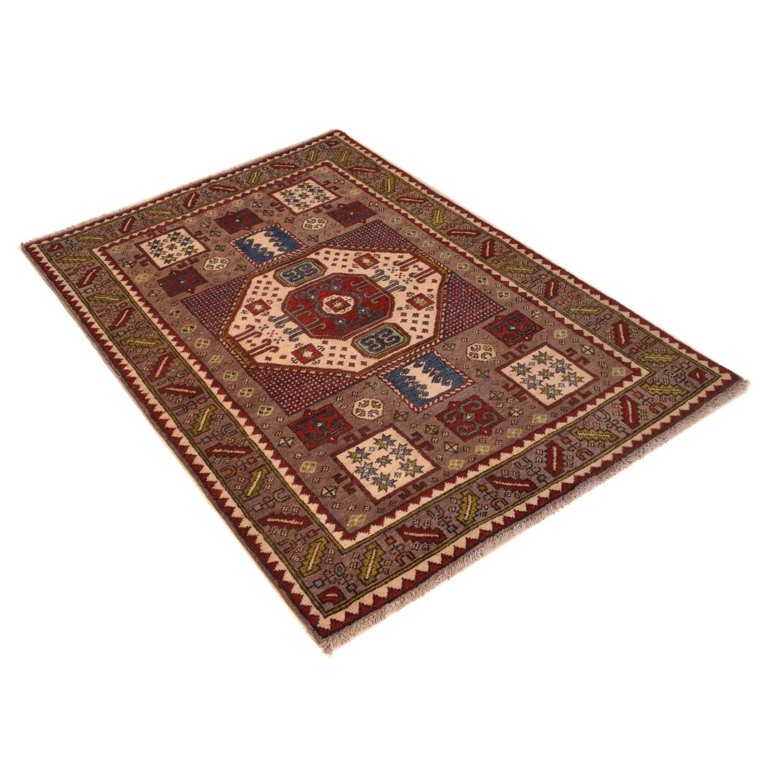 Oriental Mamluk Area Rug 3' 3" x 4' 10" ft / 100 x 147 cm - No. B34606