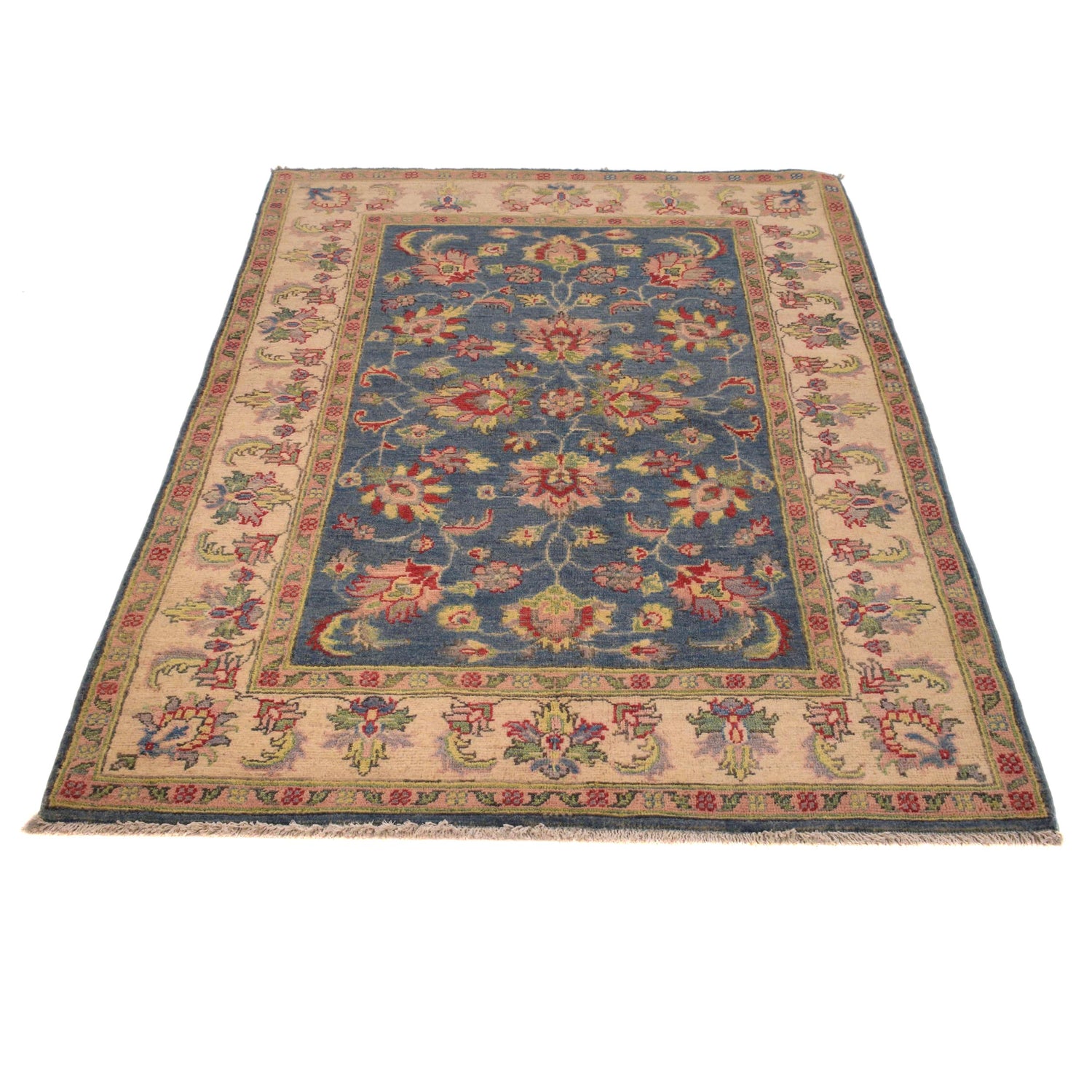 Hand Knotted Kazak Oriental Rug 3' 11" x 5' 10" ft / 119 x 179 cm - No. B34610