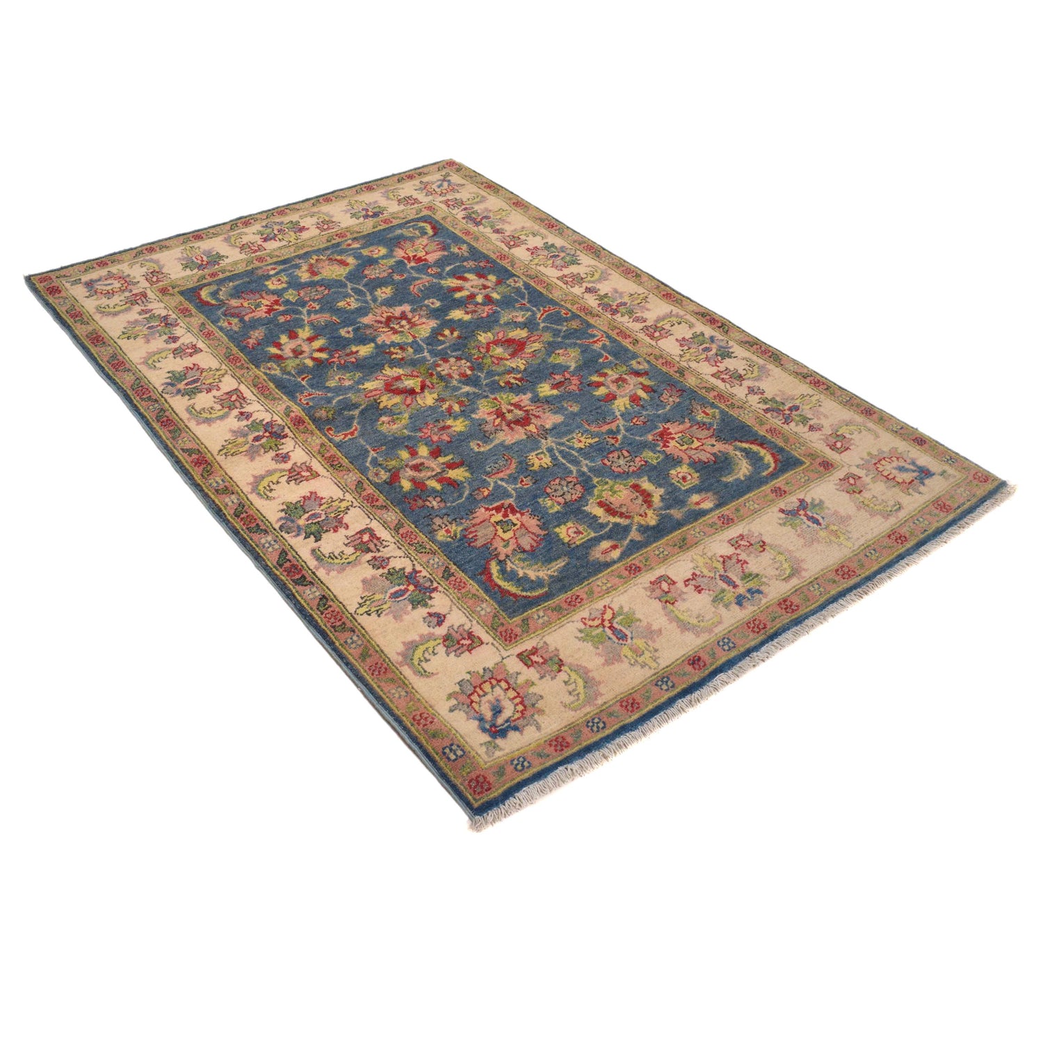 Hand Knotted Kazak Oriental Rug 3' 11" x 5' 10" ft / 119 x 179 cm - No. B34610