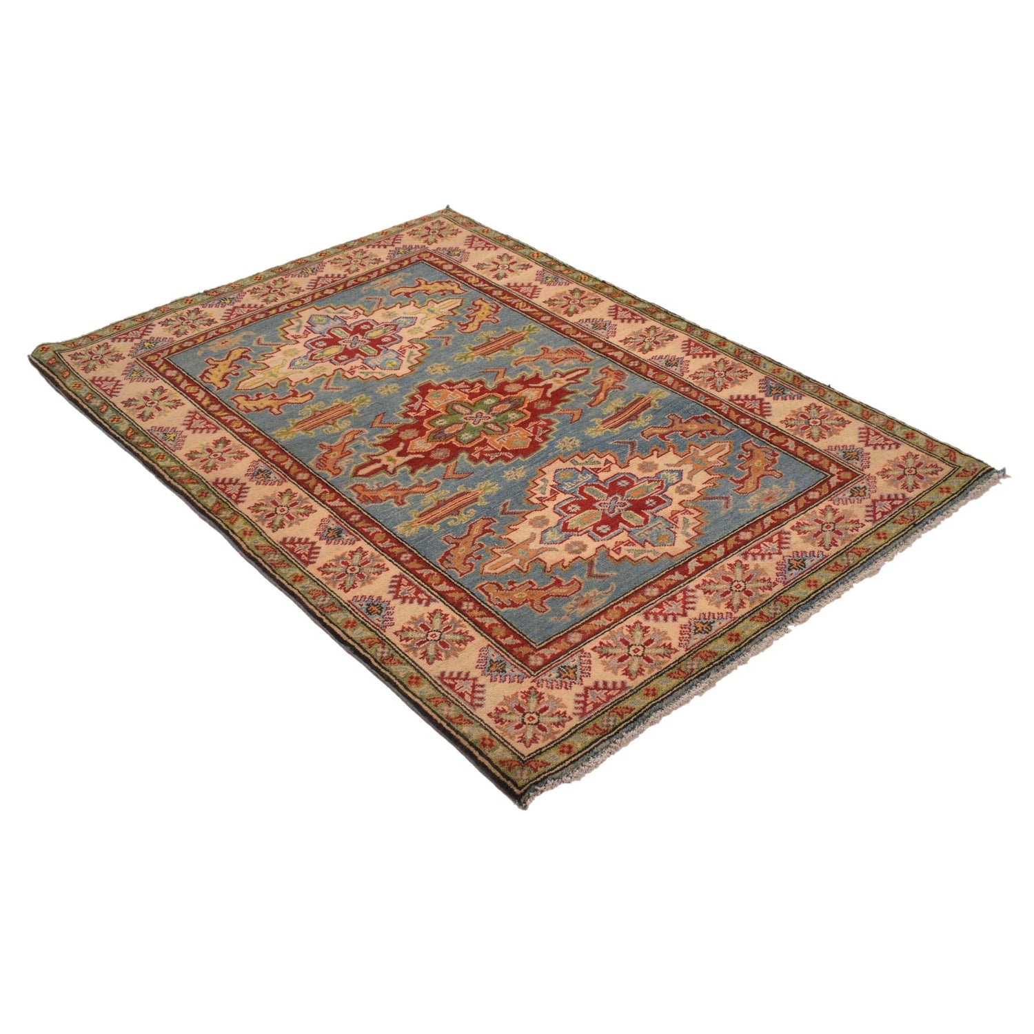 Hand knotted Kazak Rugs 4' 0" x 5' 10" ft / 122 x 177 cm - No. B34611