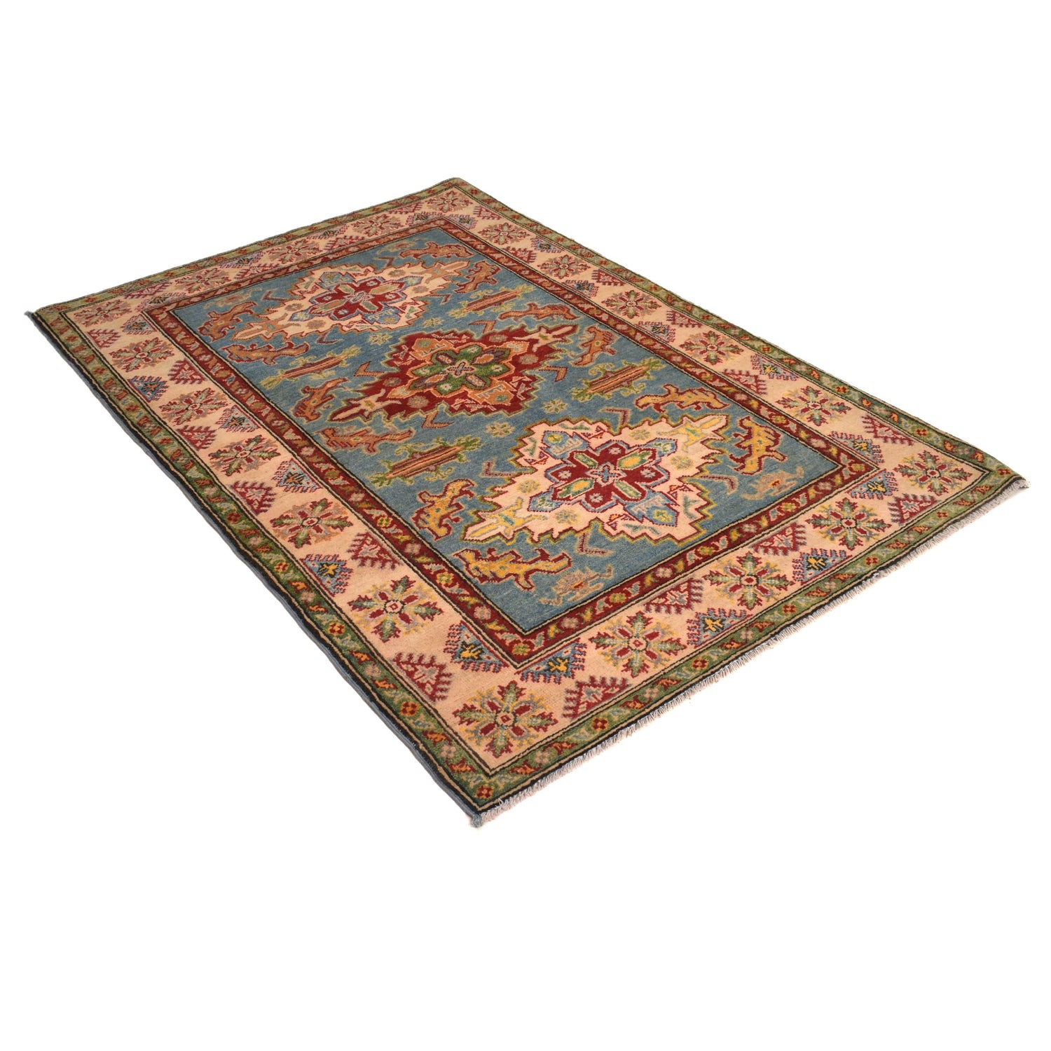 Hand knotted Kazak Rugs 4' 0" x 5' 10" ft / 122 x 177 cm - No. B34611