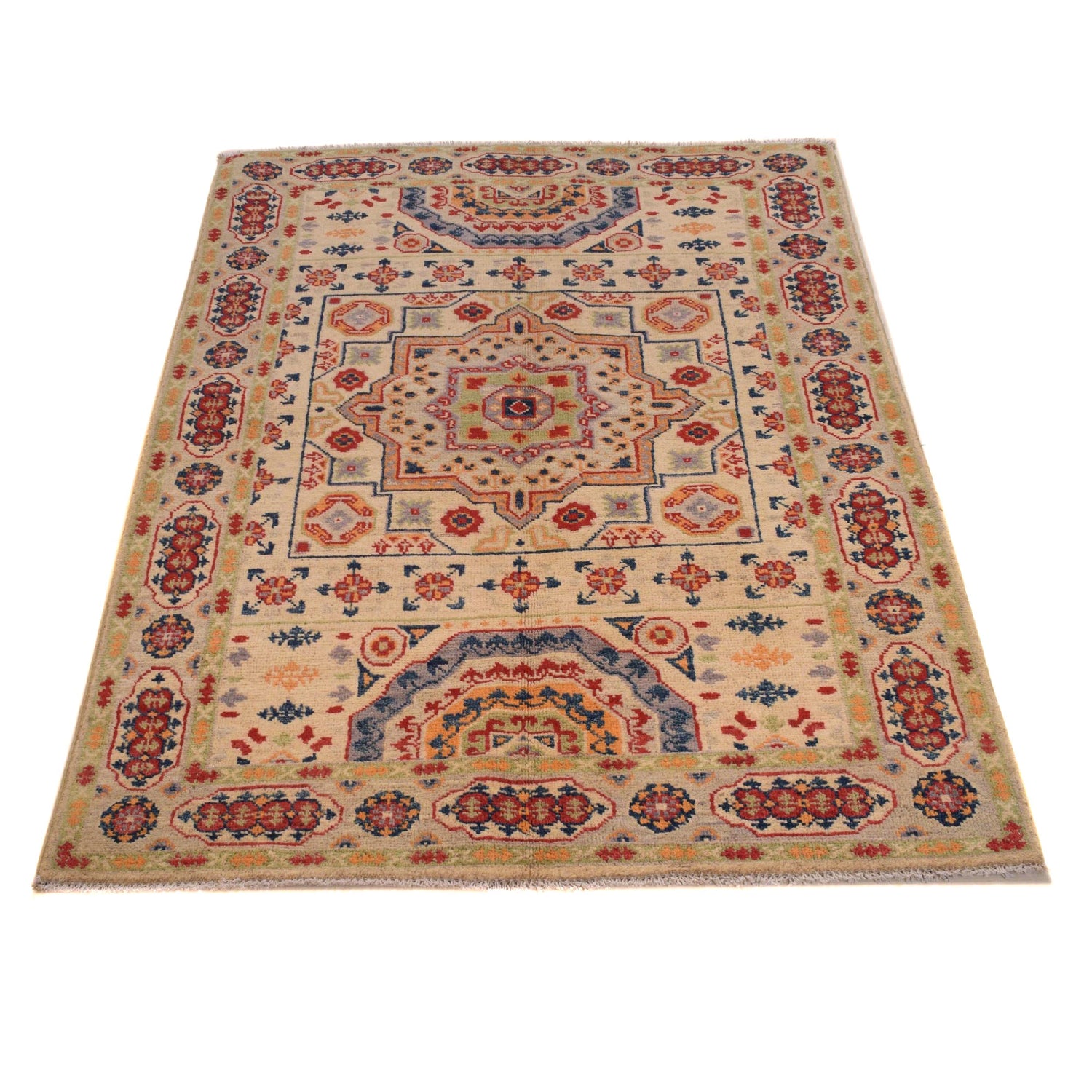 Hand knotted Kazak Carpet 3' 3" x 4' 11" ft / 100 x 150 cm - No. B34614