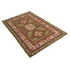 Green Color Kazak Rug 3' 5" x 5' 2" ft / 103 x 157 cm - No. B34618