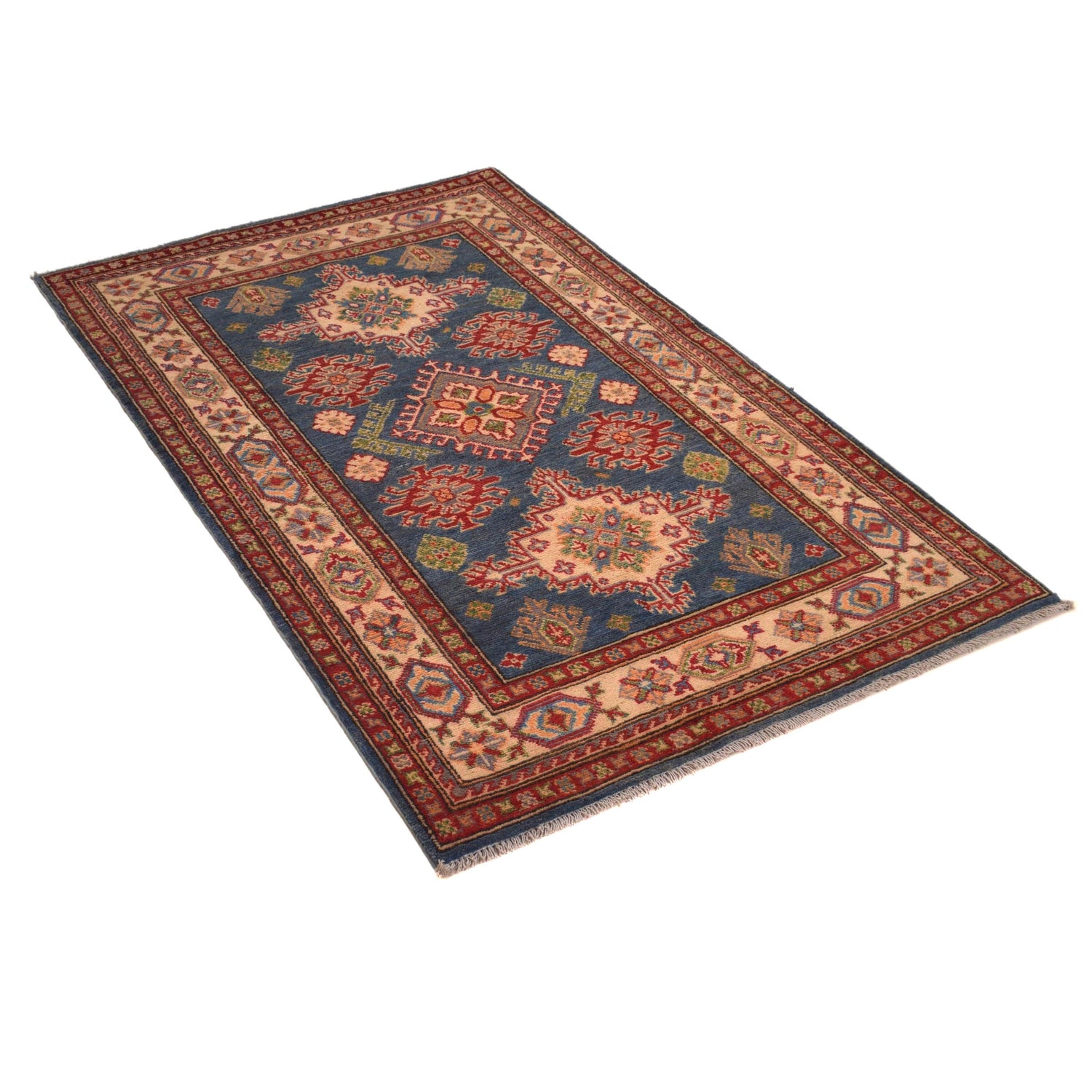 Hand knotted Kazak Carpet 3' 3" x 5' 0" ft / 98 x 153 cm - No. B34624