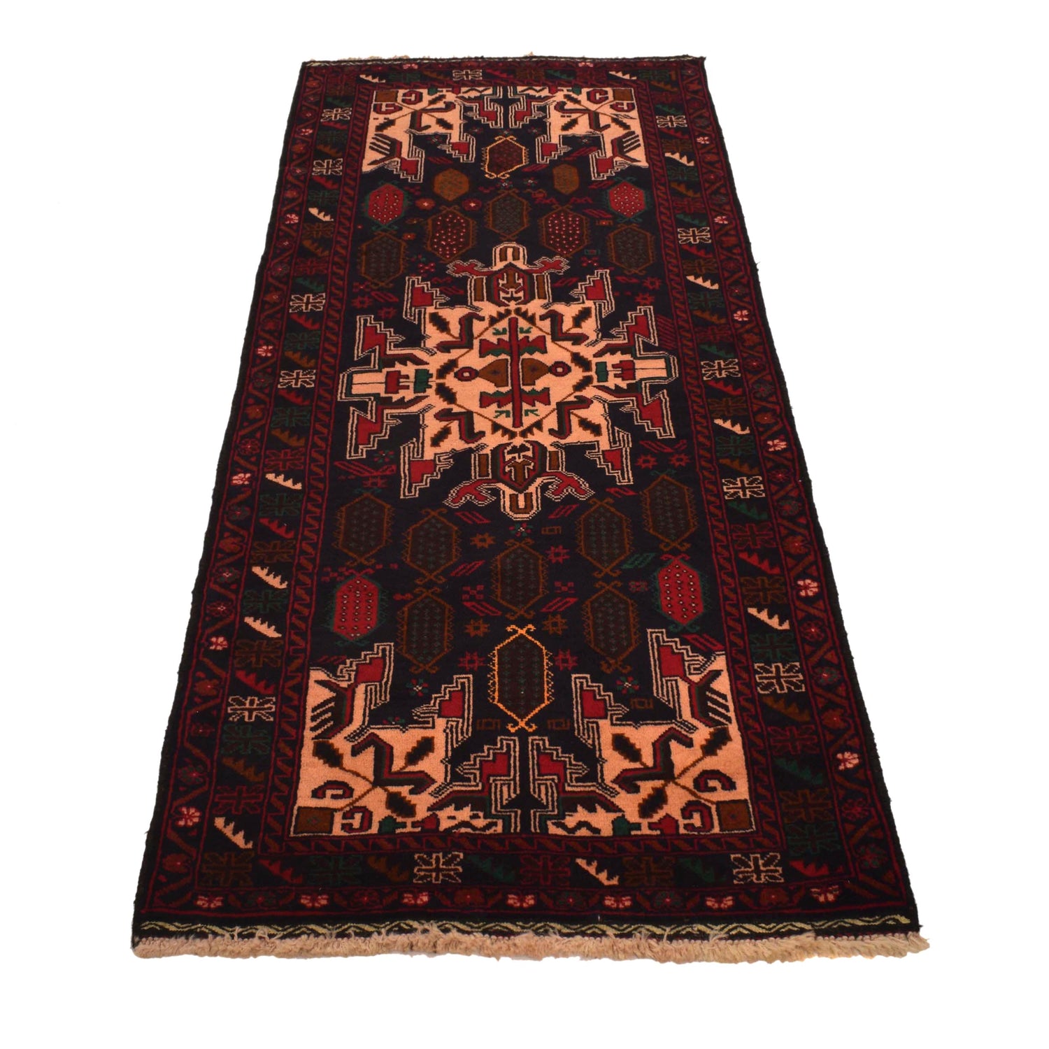 Authentic Tribal Baluchi Runner 2' 8" x 6' 11" ft / 82 x 210 cm - No. B34625