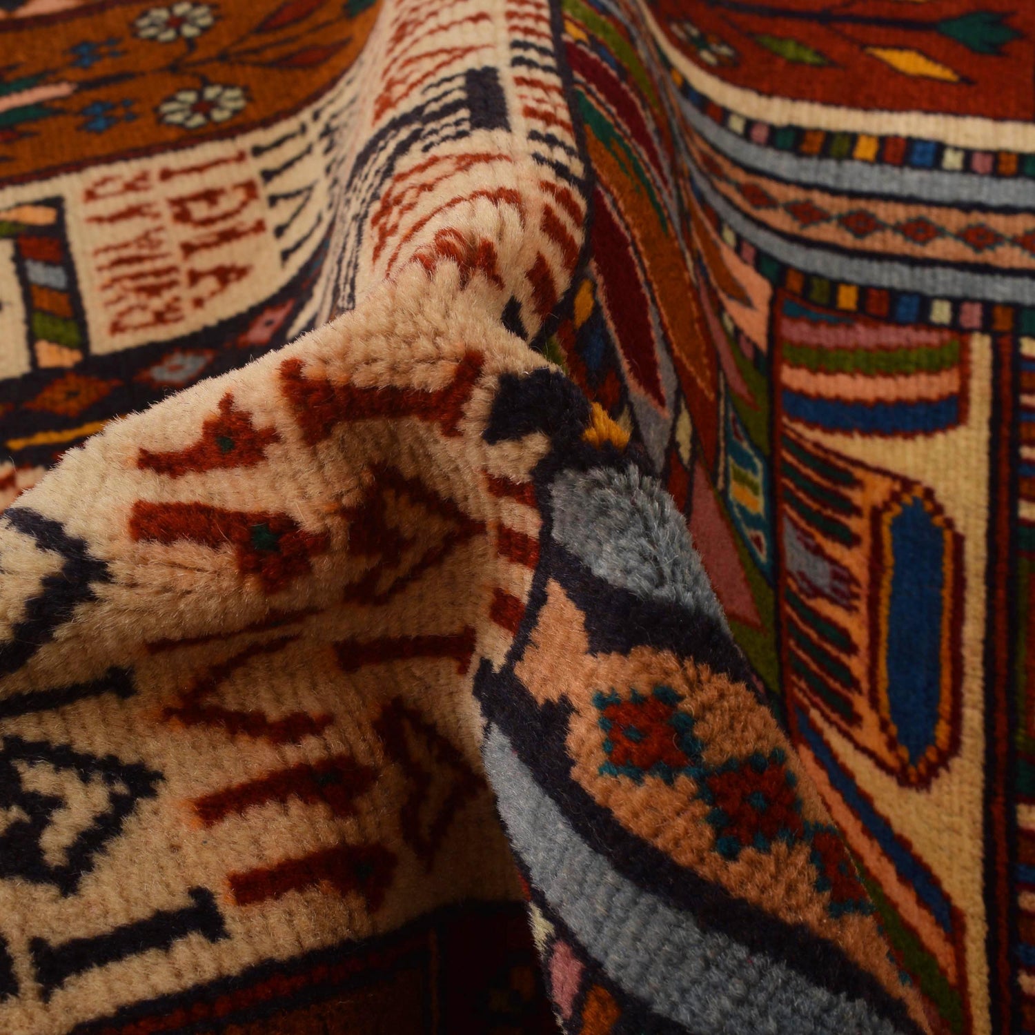 Handmade Prayer Rug 2' 9" x 3' 11" ft / 84 x 120 cm - No. B34626