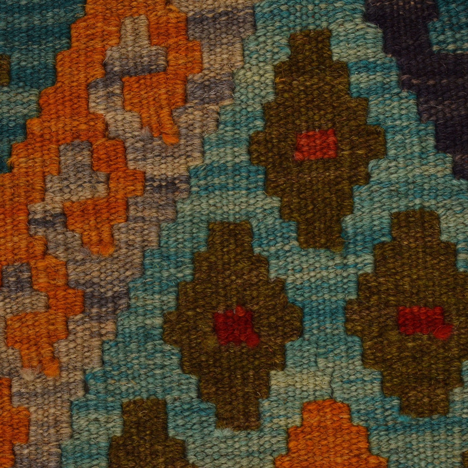 Hand Made Afghan Kilim 5' 10" x 8' 2" ft / 177 x 249 cm - No. B34641