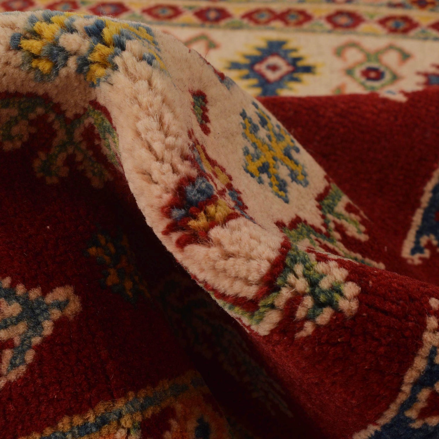 Handmade Kazak Area Rug 3' 4" x 5' 0" ft / 102 x 152 cm - No. B34661