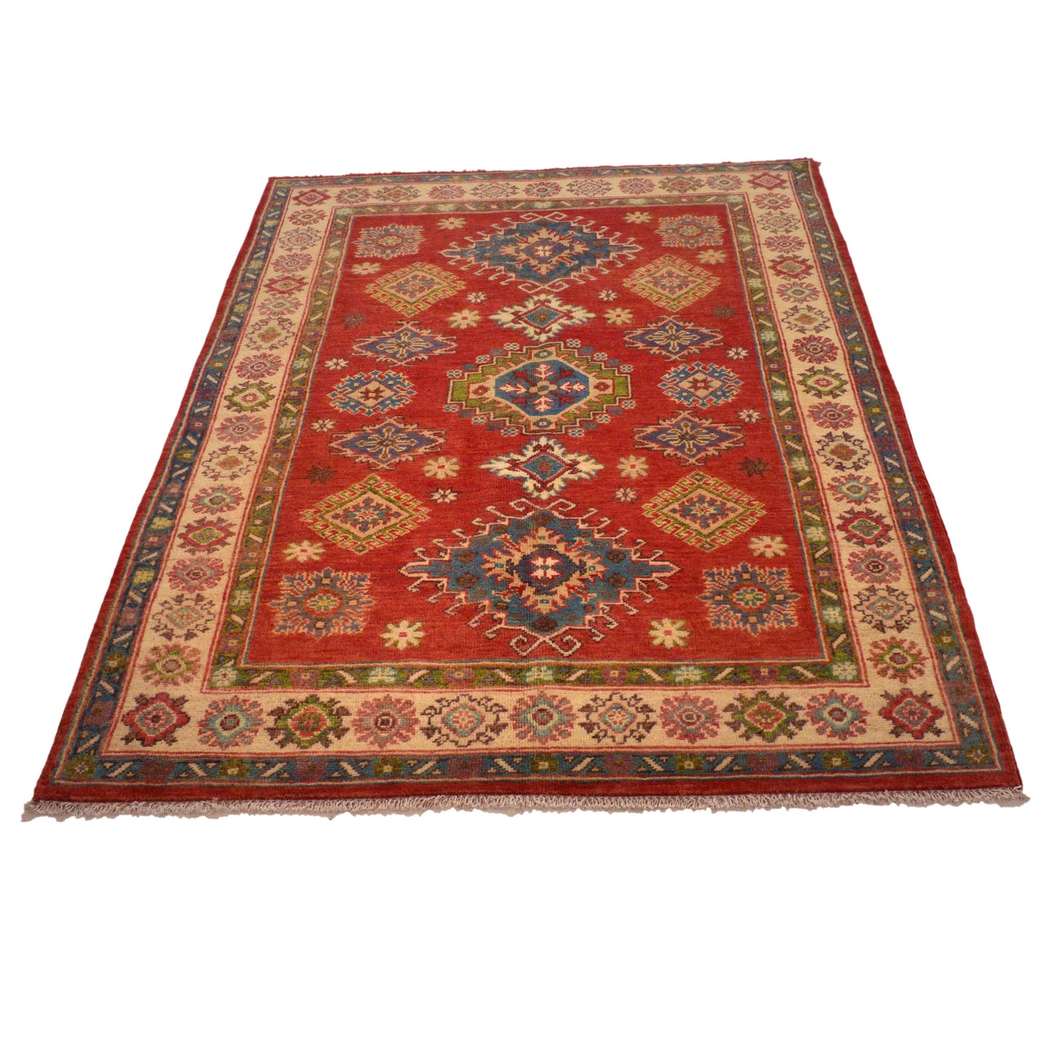 Oriental Kazak Rug 4' 2" x 5' 7" ft / 126 x 170 cm - No. B34666