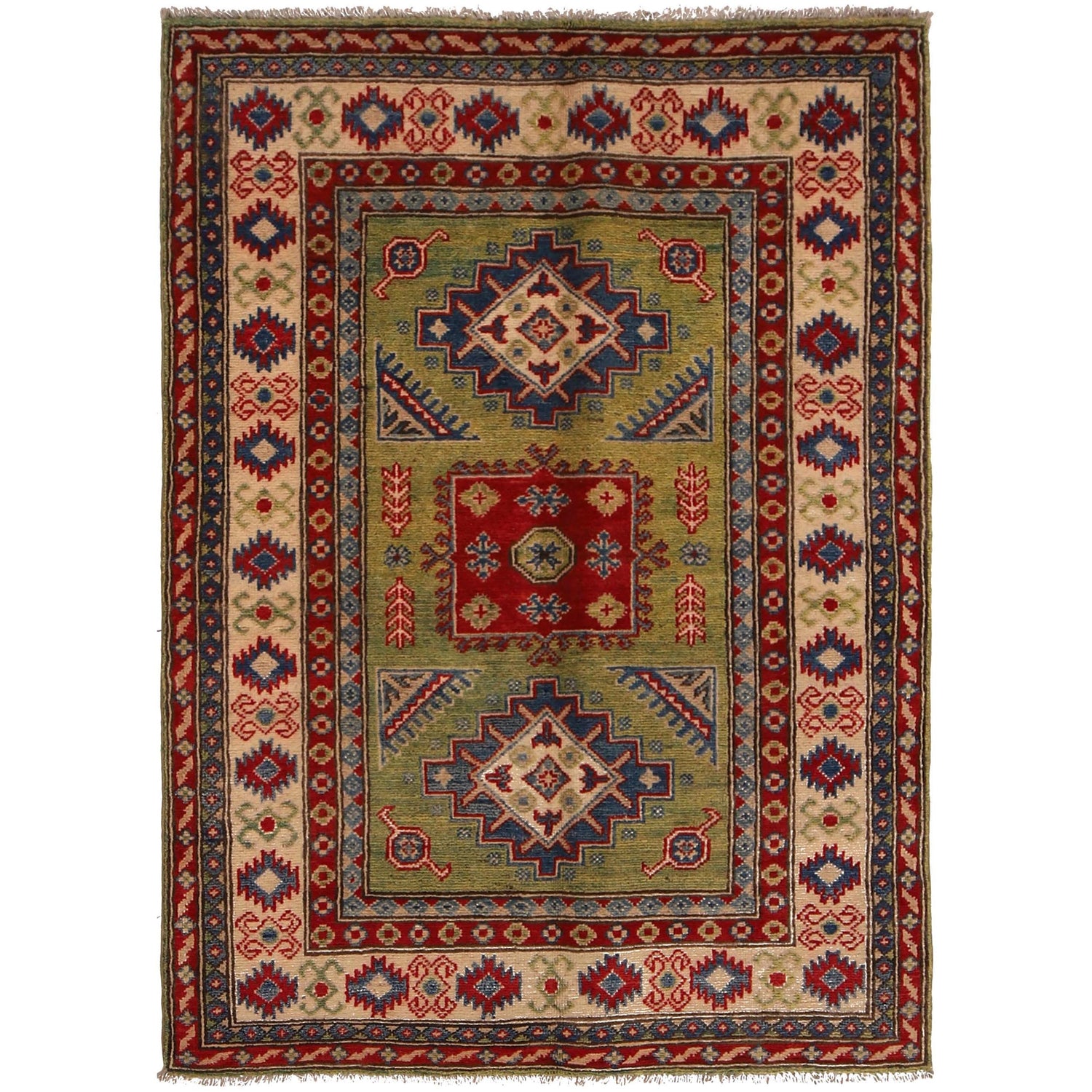 Oriental Kazak Rug 3' 5" x 4' 8" ft / 103 x 143 cm - No. B34667