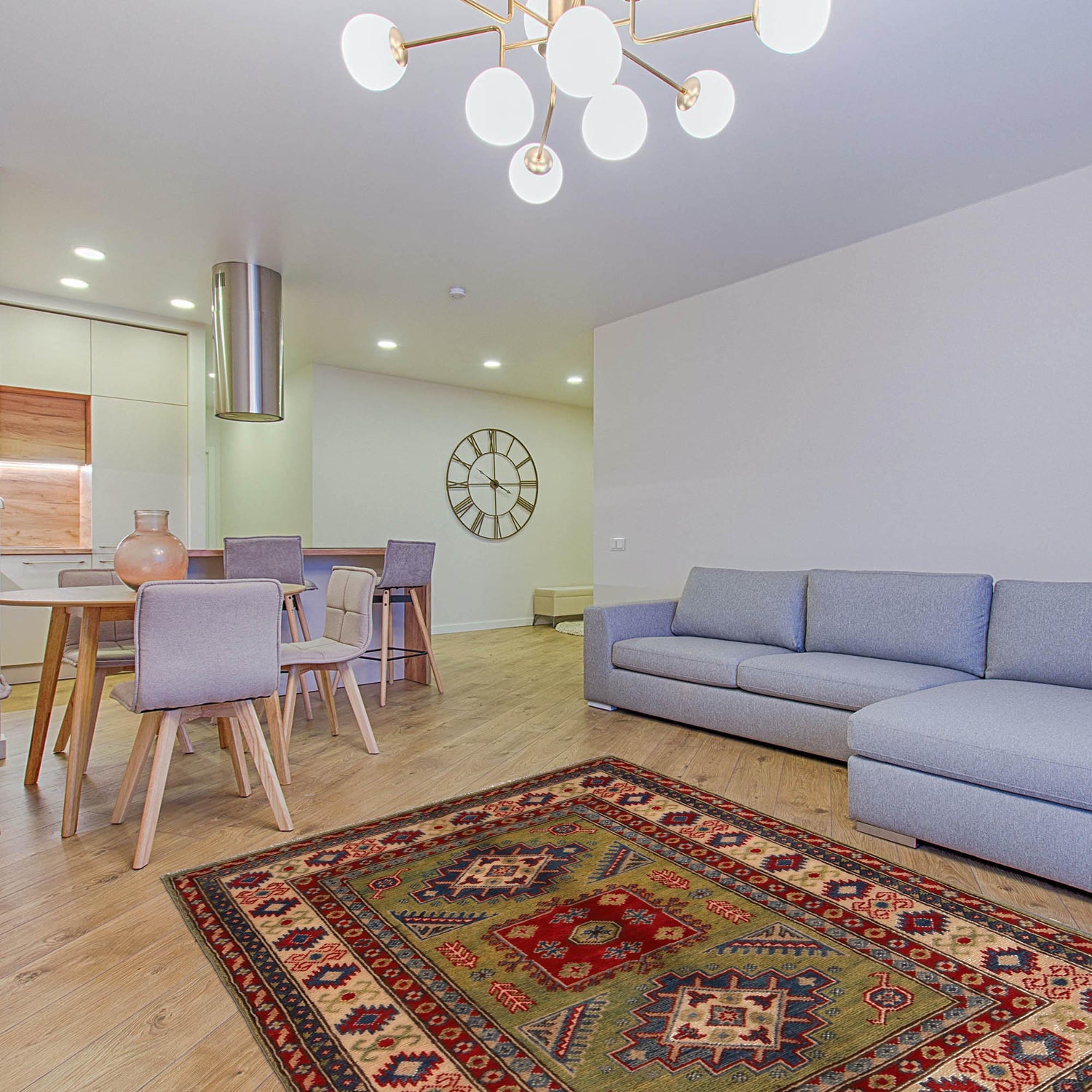 Oriental Kazak Rug 3' 5" x 4' 8" ft / 103 x 143 cm - No. B34667