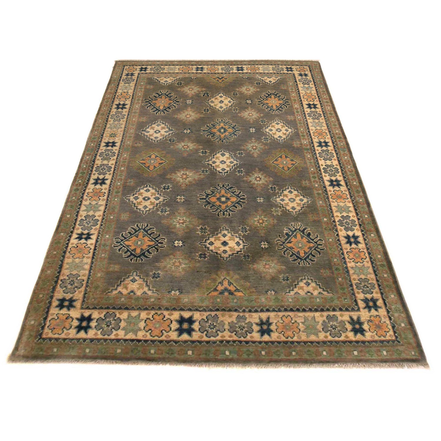 Hand knotted Kazak Rugs 3' 11" x 5' 10" ft / 119 x 179 cm - No. B34676