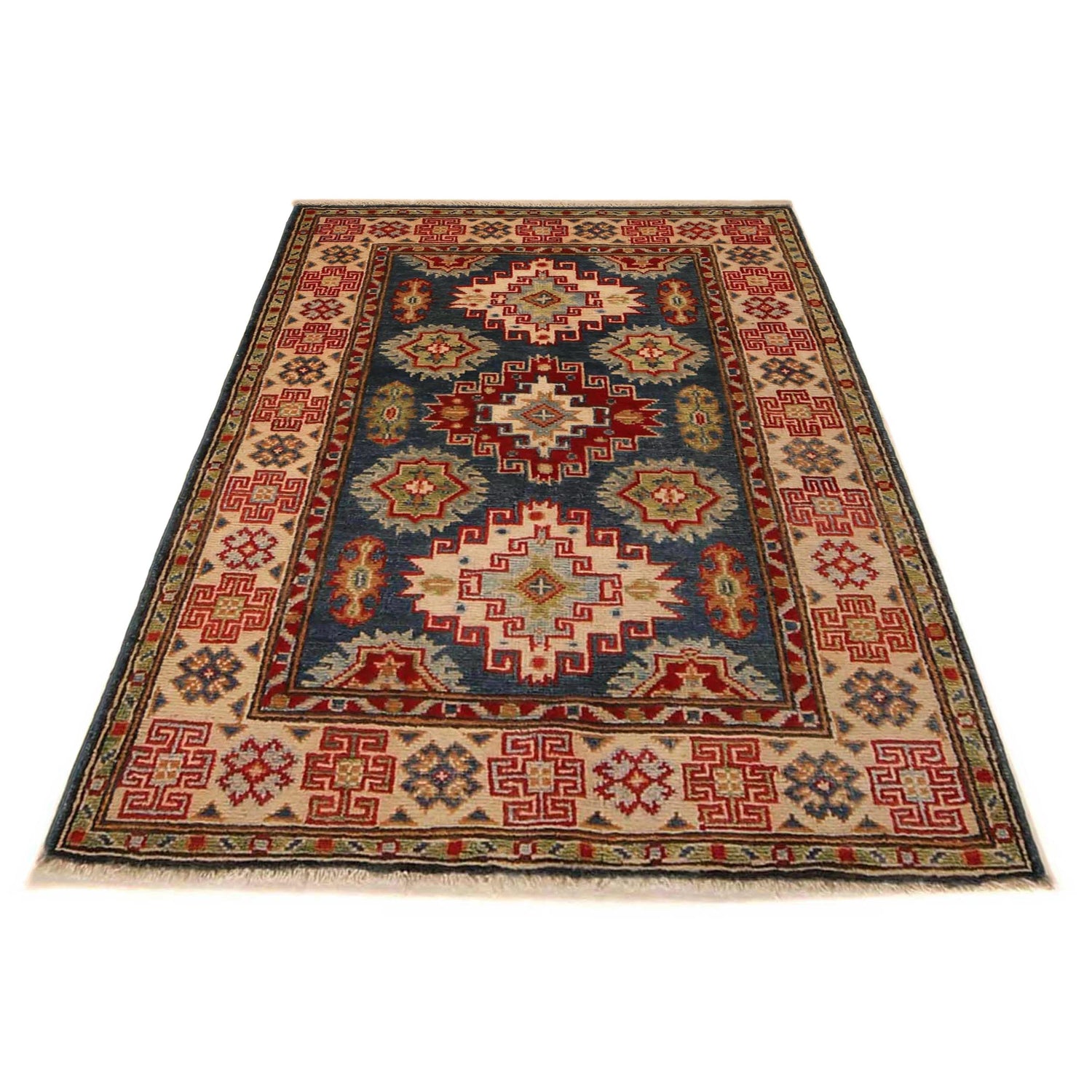 Hand knotted Kazak Carpet 2' 10" x 3' 9" ft / 86 x 115 cm - No. B34678