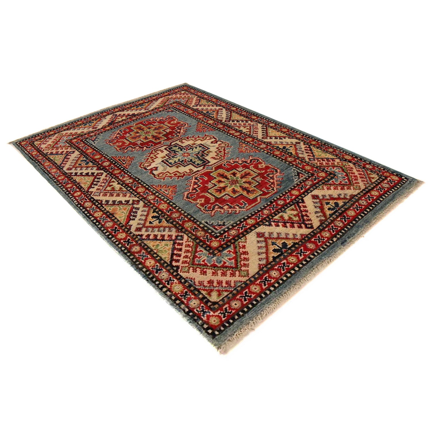 Handmade Kazak Area Rug 2' 10" x 3' 11" ft / 86 x 120 cm - No. B34682