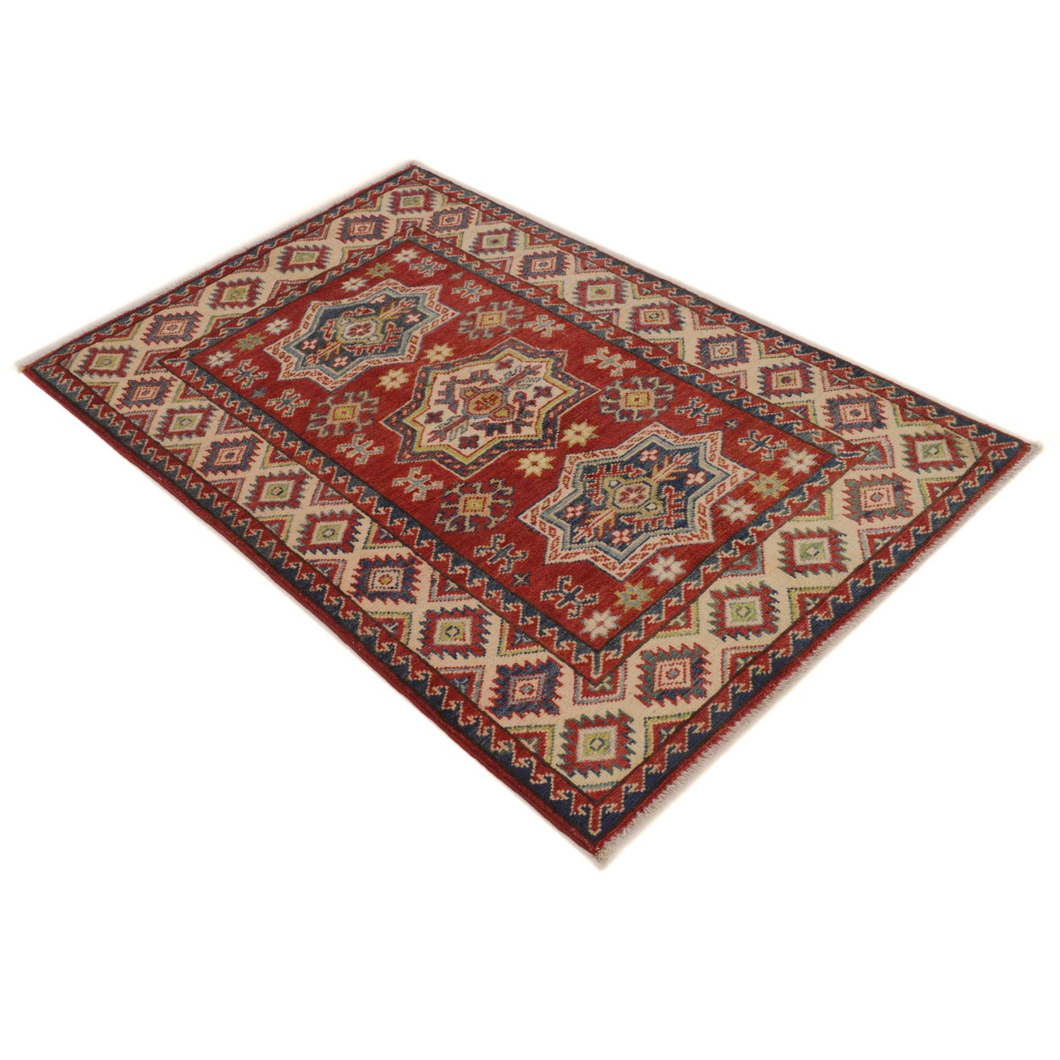 Hand knotted Kazak Rugs 3' 1" x 4' 7" ft / 95 x 140 cm - No. B34687