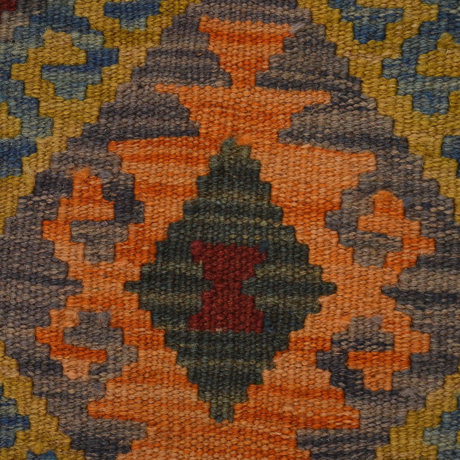 Hand Made Afghan Kilim 5' 11" x 7' 9" ft / 180 x 237 cm - No. B34693