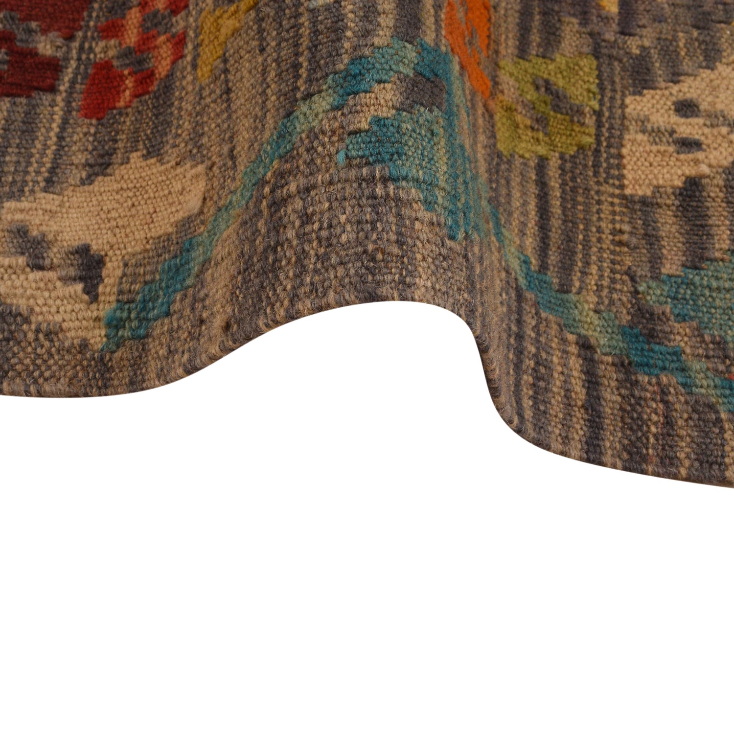 Hand Made Afghan Kilim 5' 11" x 7' 9" ft / 180 x 237 cm - No. B34693