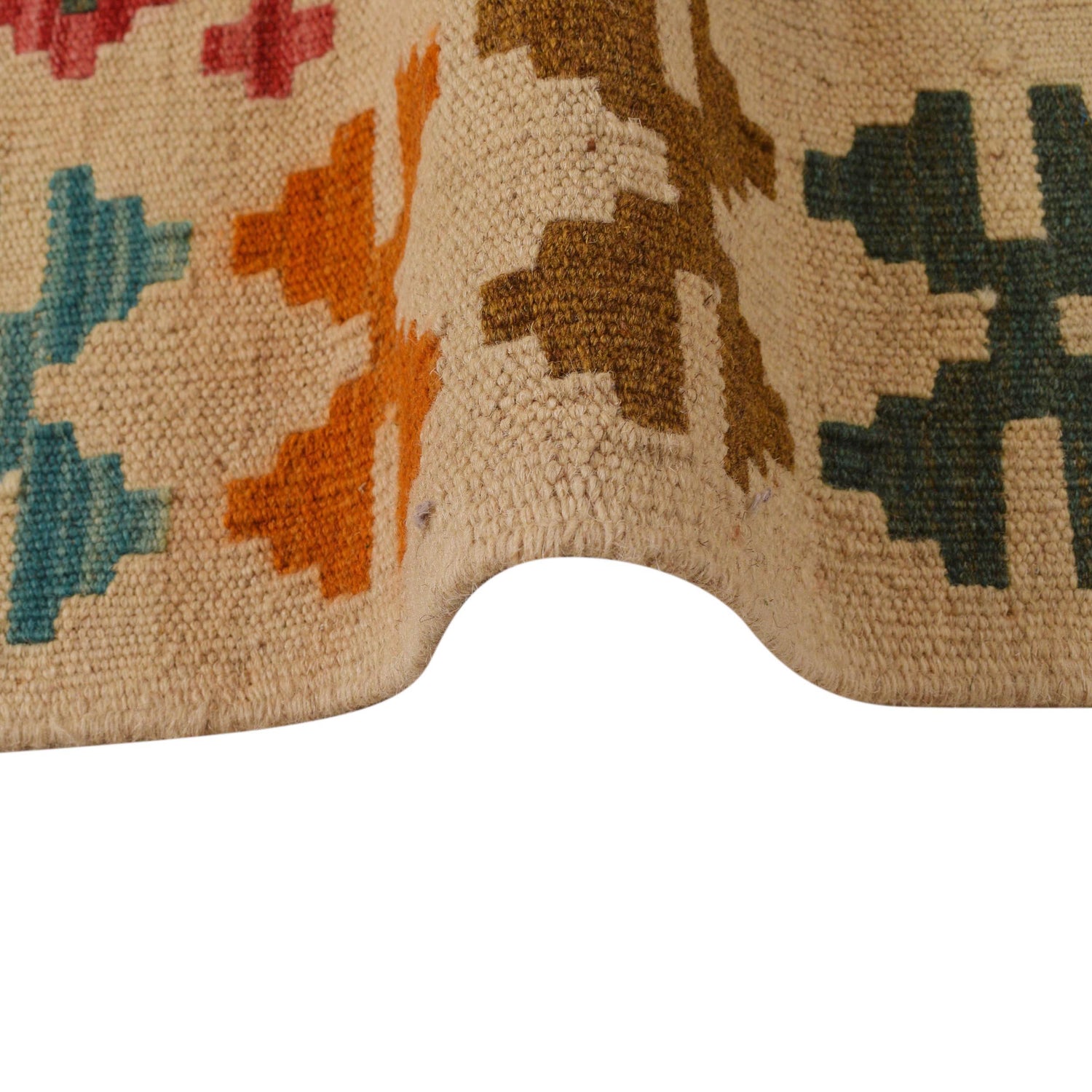 Handmade Turkish Design Wool Kilim 4' 2" x 6' 0" ft / 128 x 182 cm - No. B34701