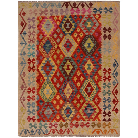 Small Size Chobi Kilim 4' 2" x 5' 7" ft / 128 x 170 cm - No. B34702