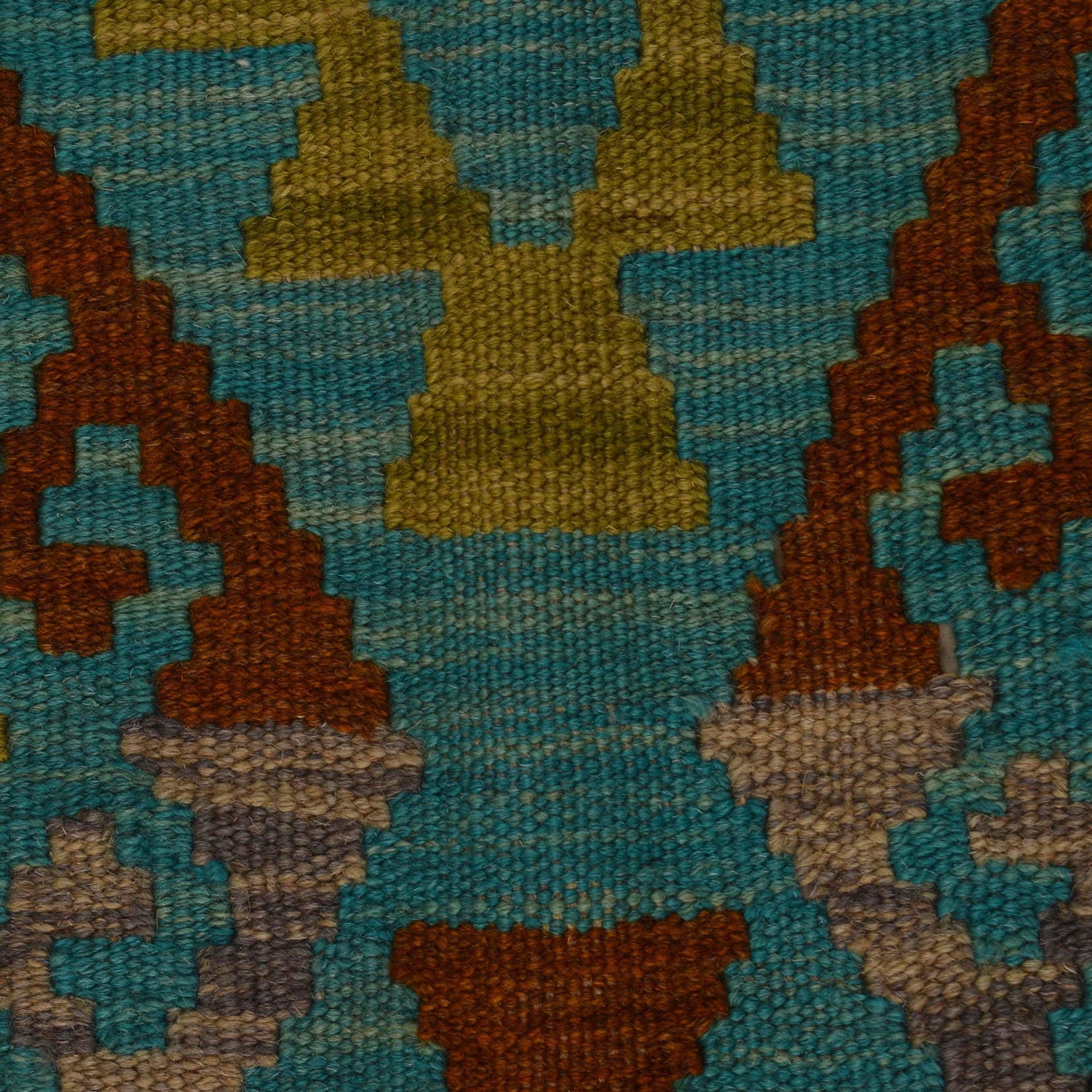 Handmade Afghan Vegetable Kilim 4' 5" x 5' 7" ft / 134 x 169 cm - No. B34707