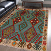 Handmade Afghan Vegetable Kilim 4' 5" x 5' 7" ft / 134 x 169 cm - No. B34707