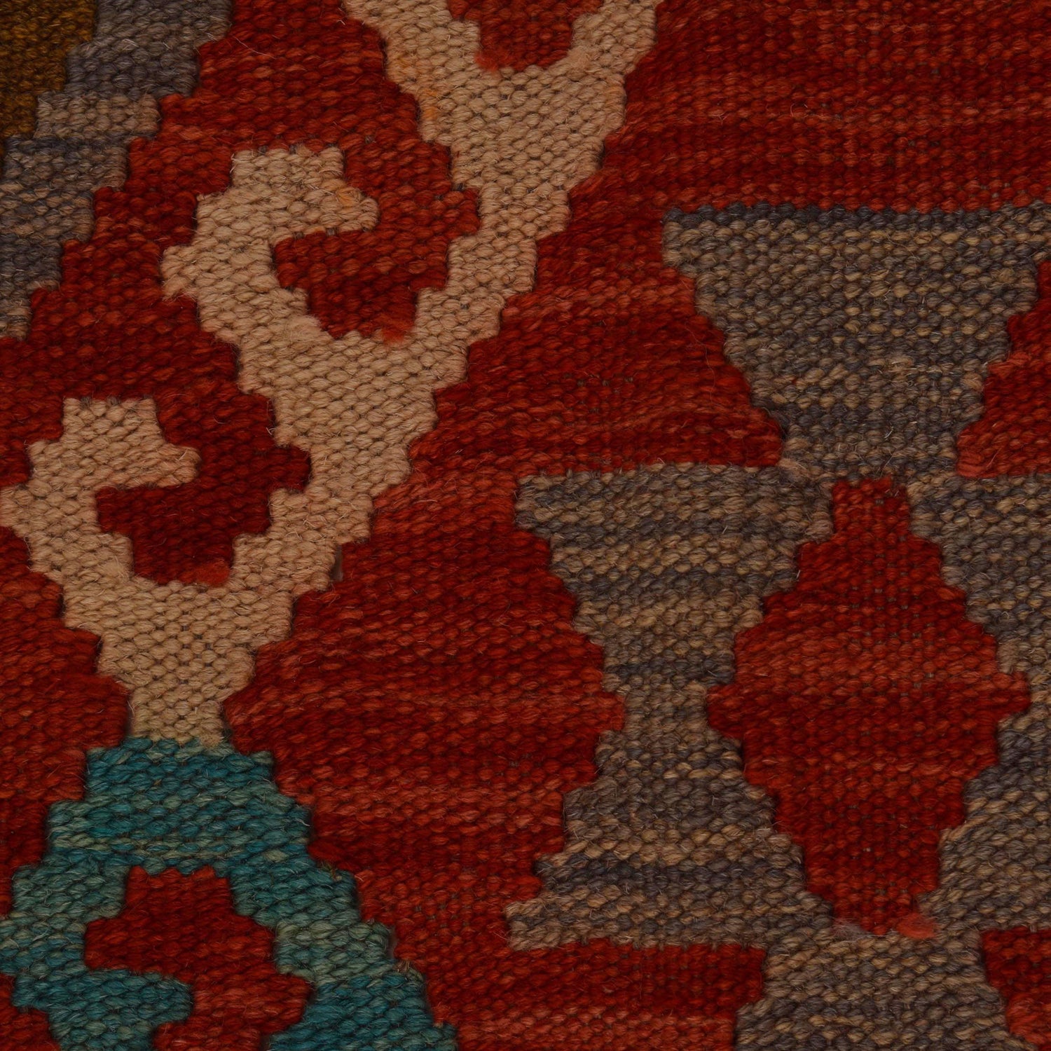 Handmade Afghan Vegetable Kilim 4' 2" x 6' 1" ft / 126 x 185 cm - No. B34709