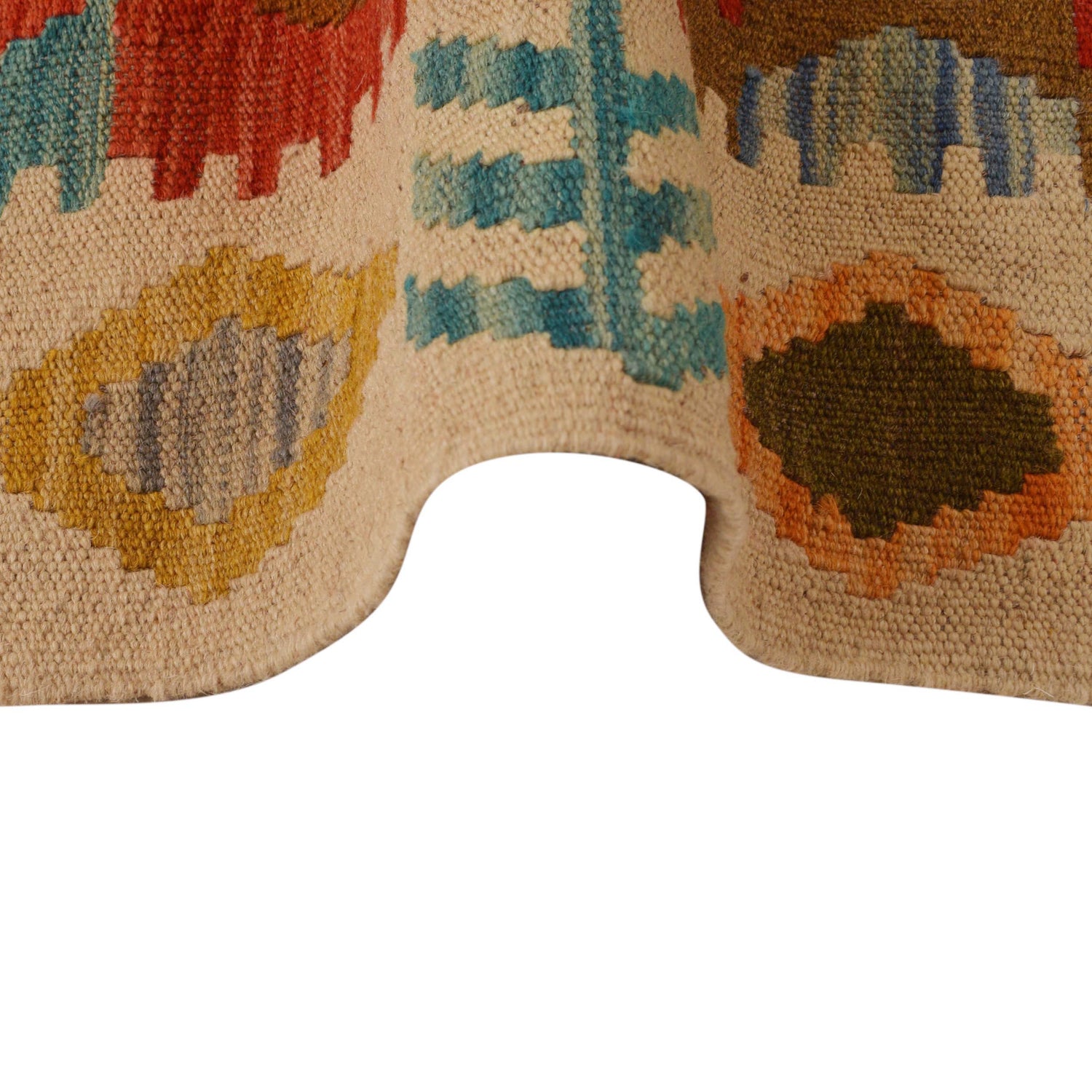 Handmade Afghan Vegetable Kilim 4' 2" x 6' 1" ft / 126 x 185 cm - No. B34709