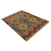 Hand Made Afghan Kilim 4' 2" x 5' 8" ft / 126 x 172 cm - No. B34710