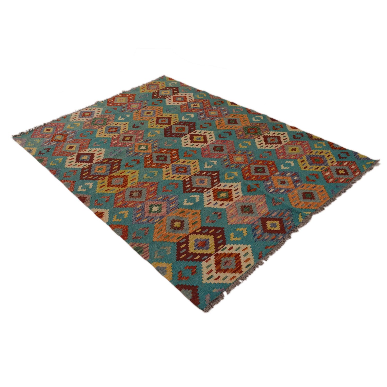 Hand Knotted Flatweave Kilim 4' 11" x 6' 7" ft / 150 x 200 cm - No. B34721