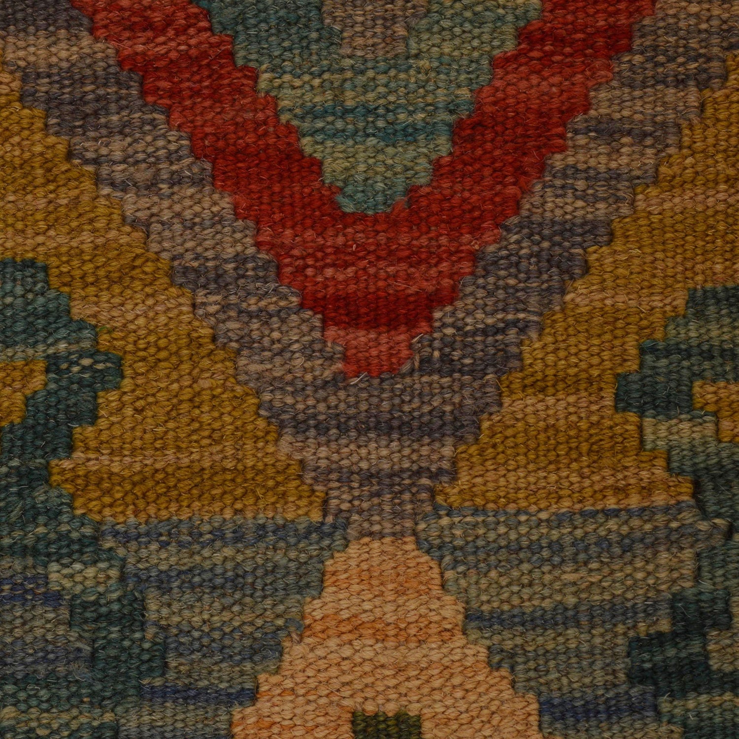 Hand Knotted Afghan Style Kilim Runner 2' 4" x 7' 10" ft / 71 x240 cm - No. B34724