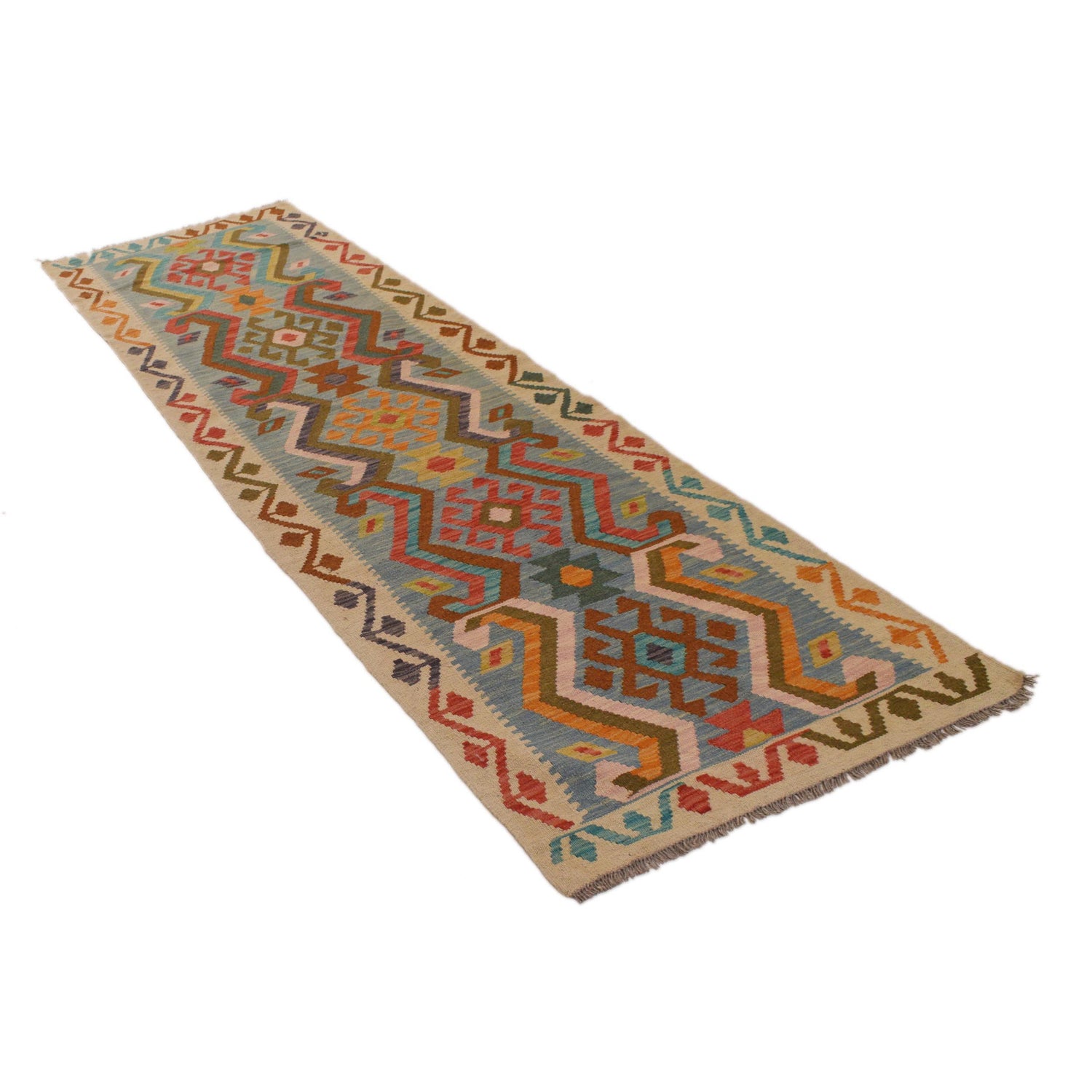 Hand Made Afghan Kilim Runner 2' 9" x 9' 7" ft / 83 x 293 cm - No. B34725
