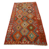 Colorful Flat-Weave Wool Kilim Runner 2' 1"x 6' 6" ft / 88 x 197 cm - No. B34731