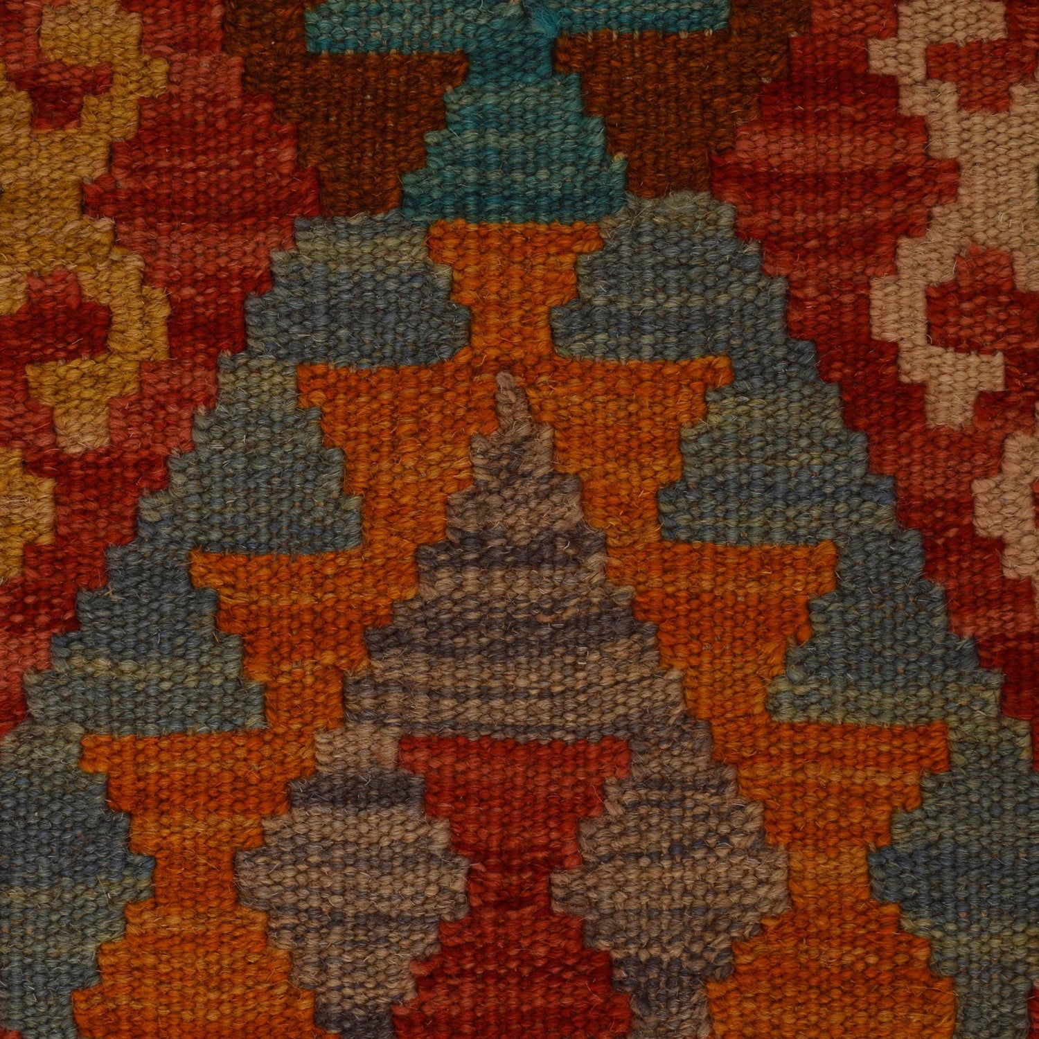 Colorful Flat-Weave Wool Kilim Runner 2' 1"x 6' 6" ft / 88 x 197 cm - No. B34731