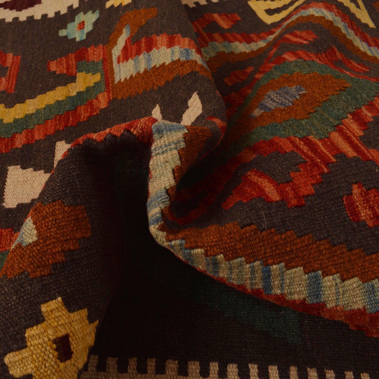 Handmade Turkish Design Wool Kilim Runner 2' 9" x 10' 0" ft / 85 x 305 cm - No. B34733