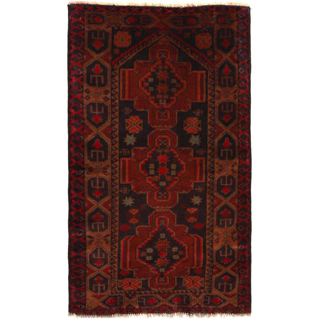 Traditional Baloch Rug 2' 6" x 4' 3" ft / 76 x 129 cm - No. B34876