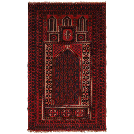 Islamic Prayer Carpet 2' 6" x 4' 5" ft / 75 x 134 cm - No. B34877