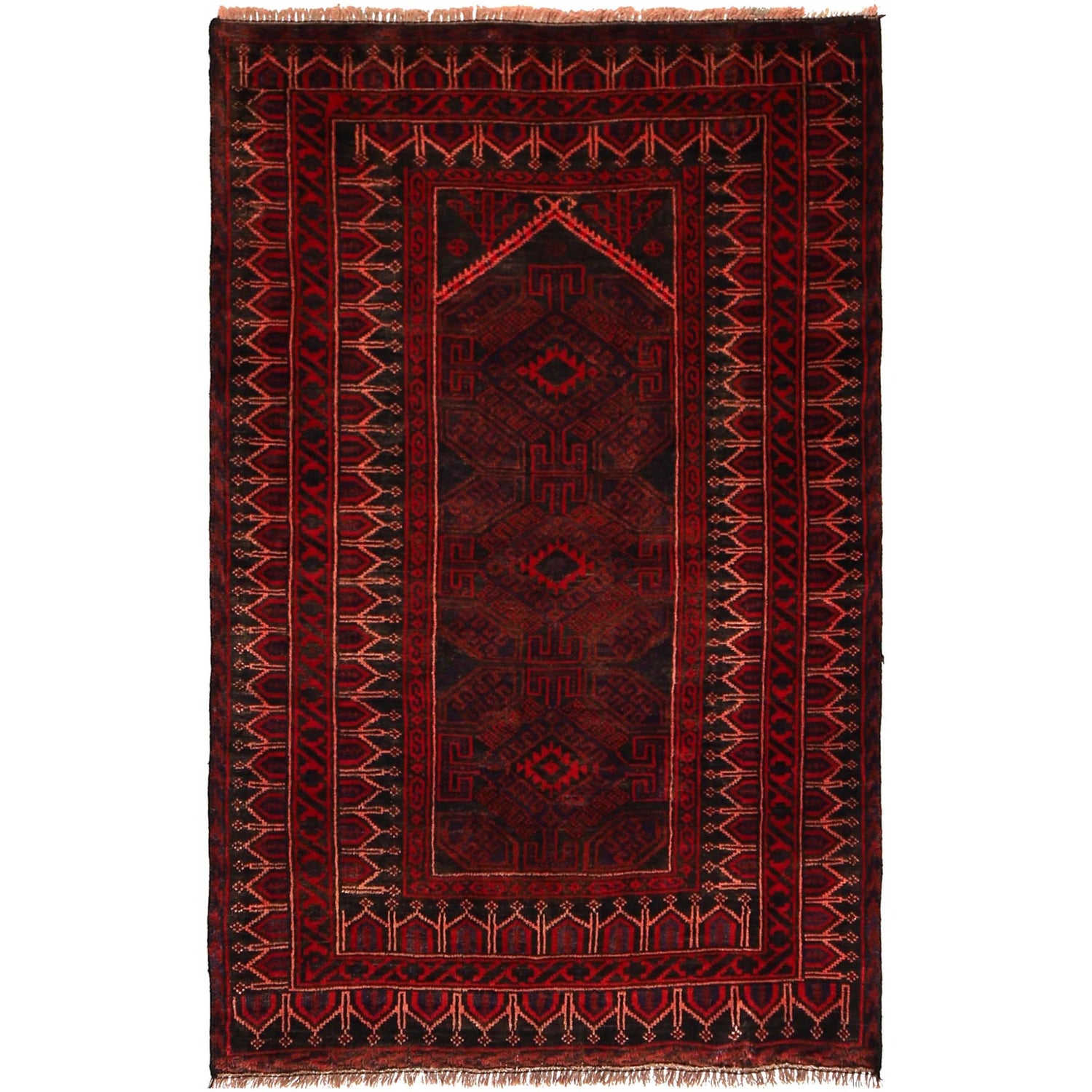 Muslim Prayer Rug 2' 11" x 4' 6" ft / 88 x 138 cm - B34878