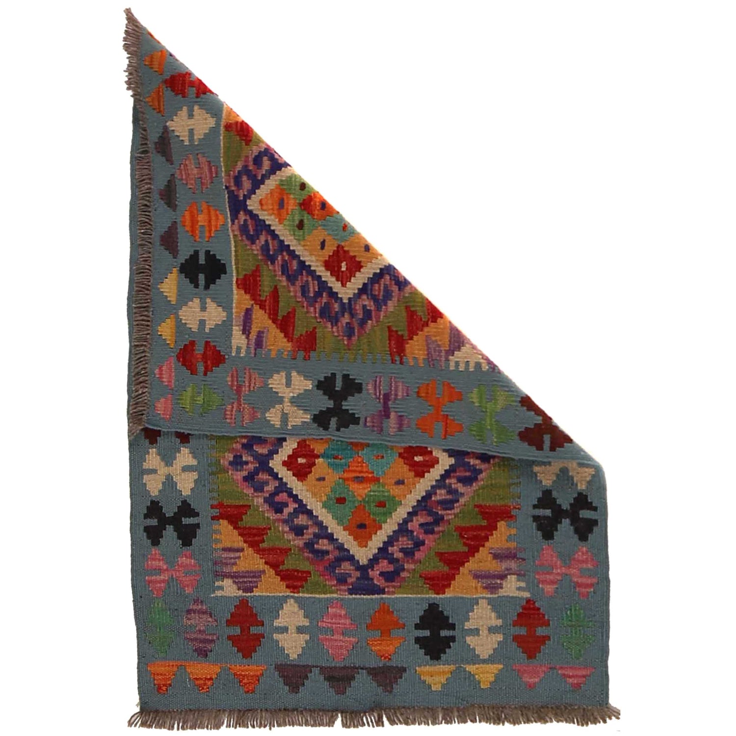 Handmade Vegetable Kilim 1' 11" x 2' 11" ft / 58 x 88 cm - No. B35127