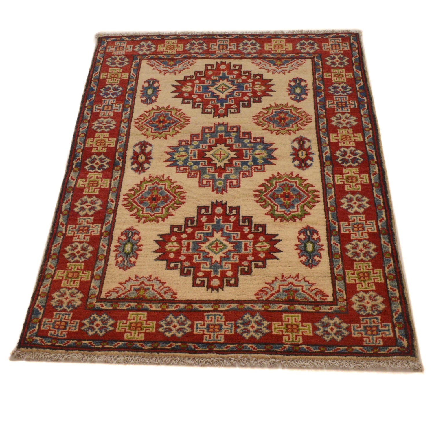 Handmade Kazak Area Rug 2' 7" x 3' 11" ft / 80 x 119 cm - No. B35138