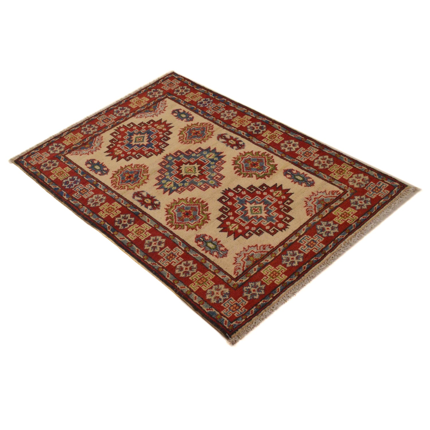 Handmade Kazak Area Rug 2' 7" x 3' 11" ft / 80 x 119 cm - No. B35138