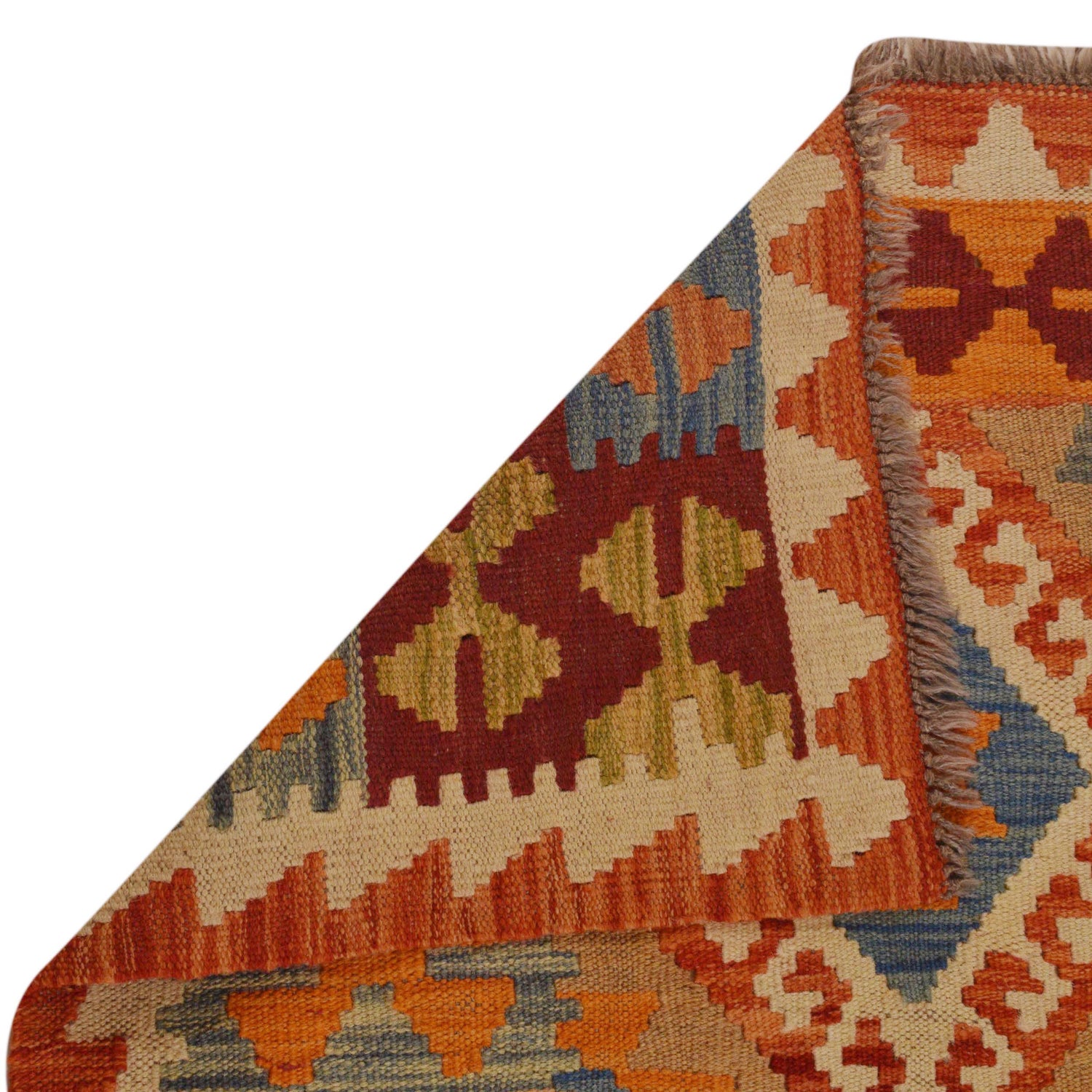 Hand Woven Wool Kelim 2' 7" x 3' 9" ft / 80 x 115 cm - No. B35141