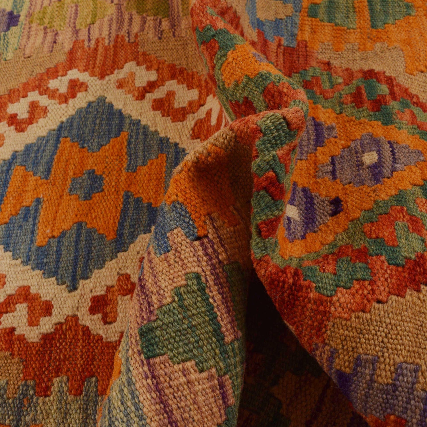 Hand Woven Wool Kelim 2' 7" x 3' 9" ft / 80 x 115 cm - No. B35141