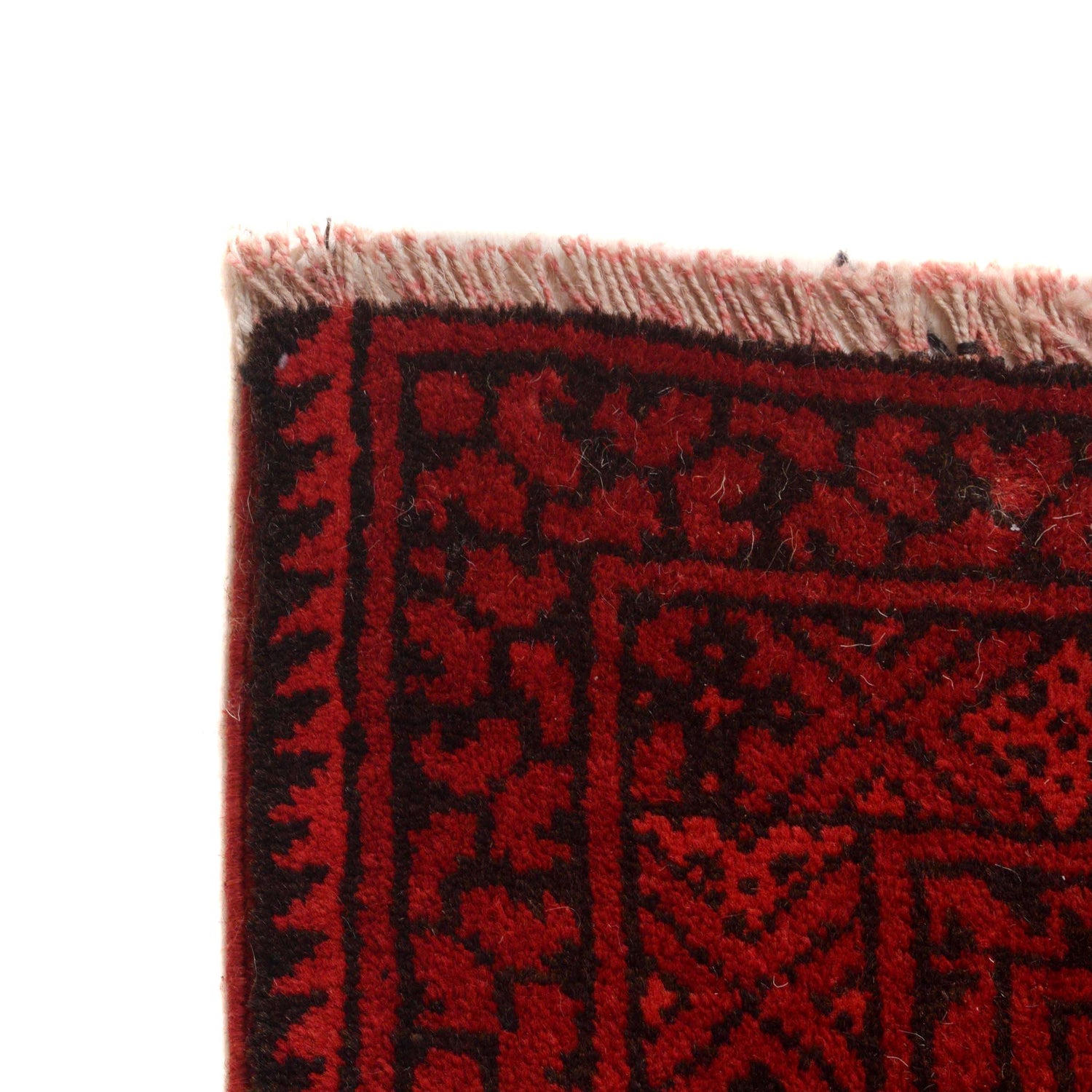 Handmade Red Afghan Filpa Area Carpet - Oriental Wool Rug 6' 10" x 9' 3" ft / 208 x 281 cm - No. B35148