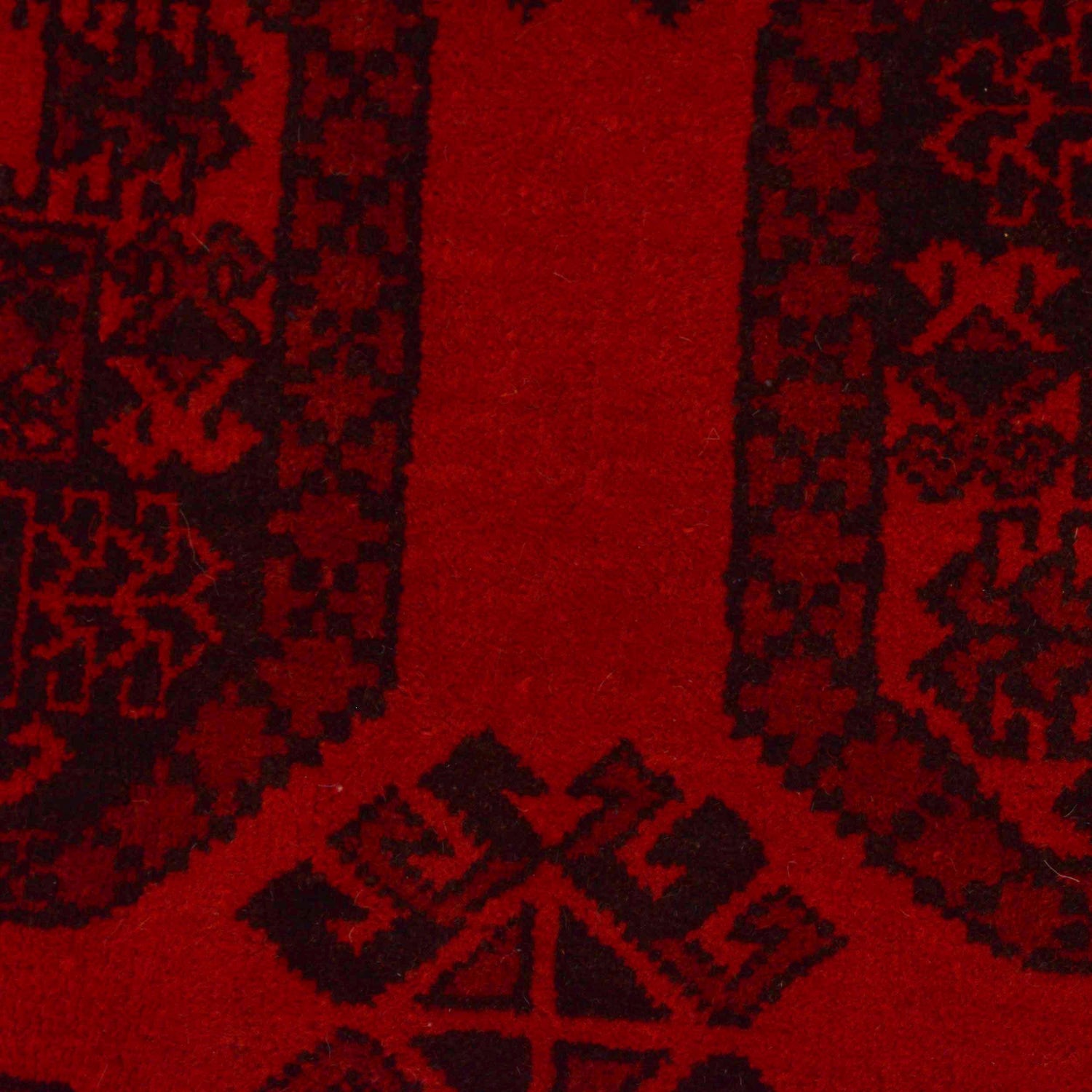 Handmade Red Afghan Filpa Area Carpet - Oriental Wool Rug 6' 10" x 9' 3" ft / 208 x 281 cm - No. B35148