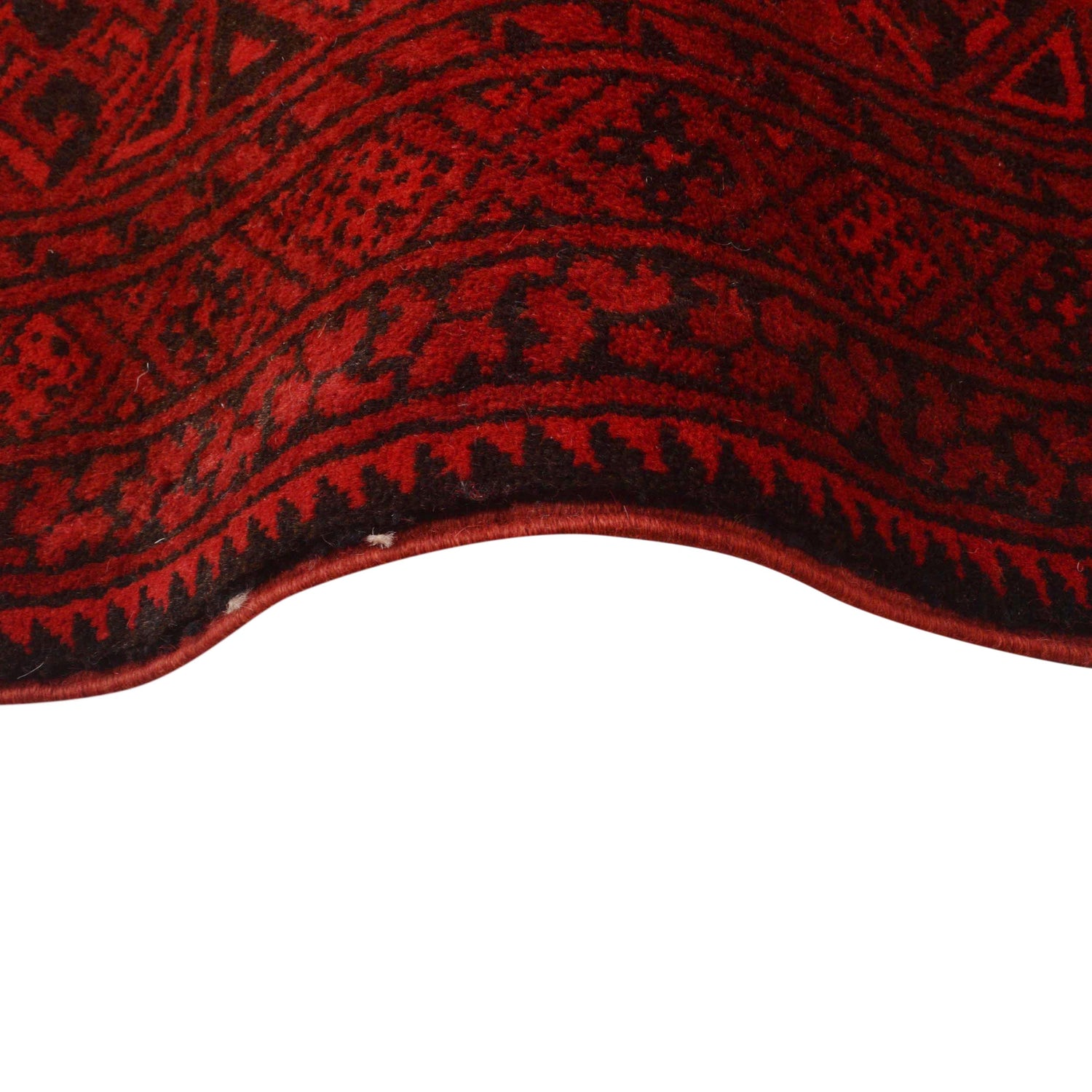 Handmade Red Afghan Filpa Area Carpet - Oriental Wool Rug 6' 10" x 9' 3" ft / 208 x 281 cm - No. B35148