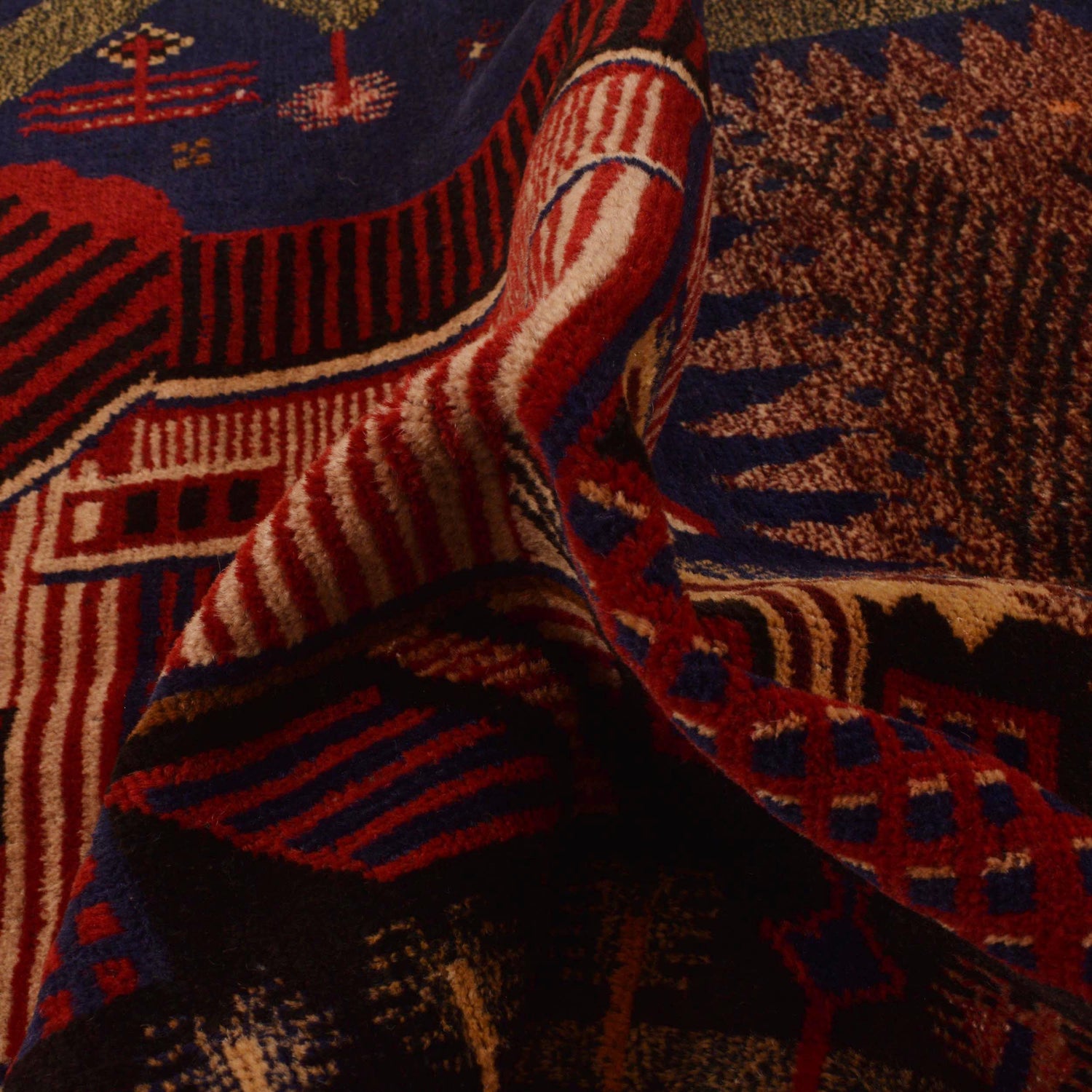 Handmade Picture Area Rug 2' 11" x 4' 10" ft / 90 x 147 cm - No. B35169