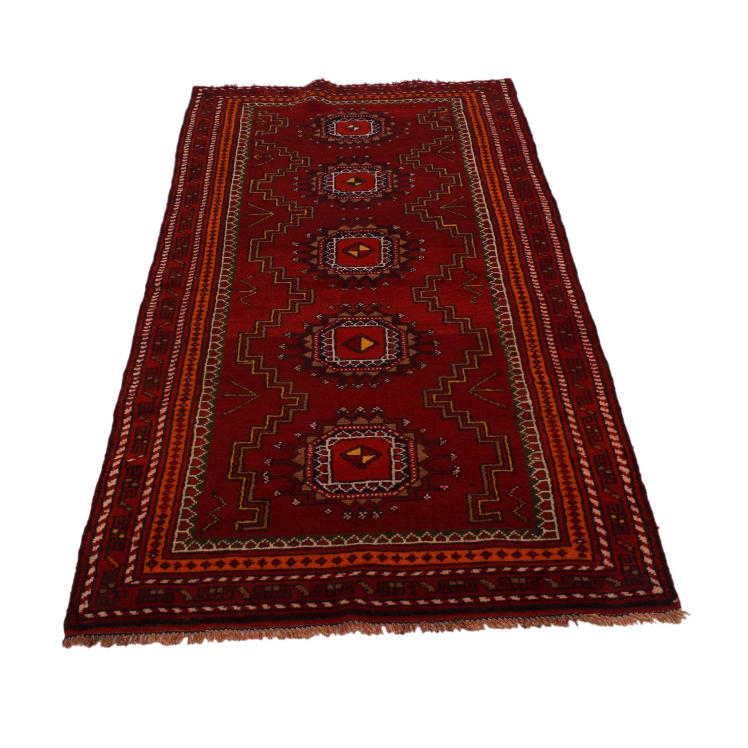 Red Color Baloch Runner 2' 11" x 6' 2" ft / 89 x 187 cm - No. B35176